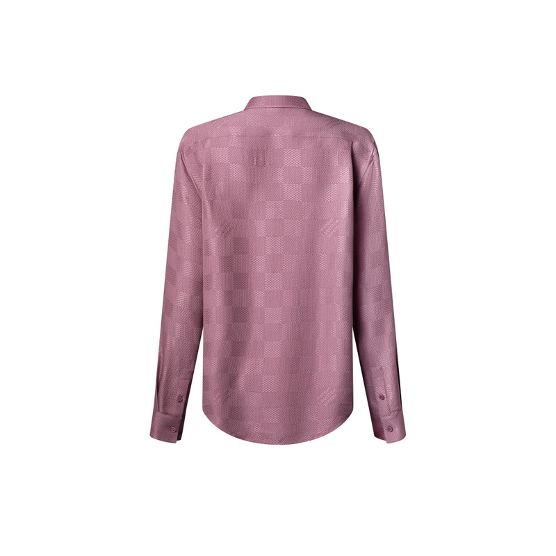 Jacquard Damier Long-Sleeved Silk Shirt 3