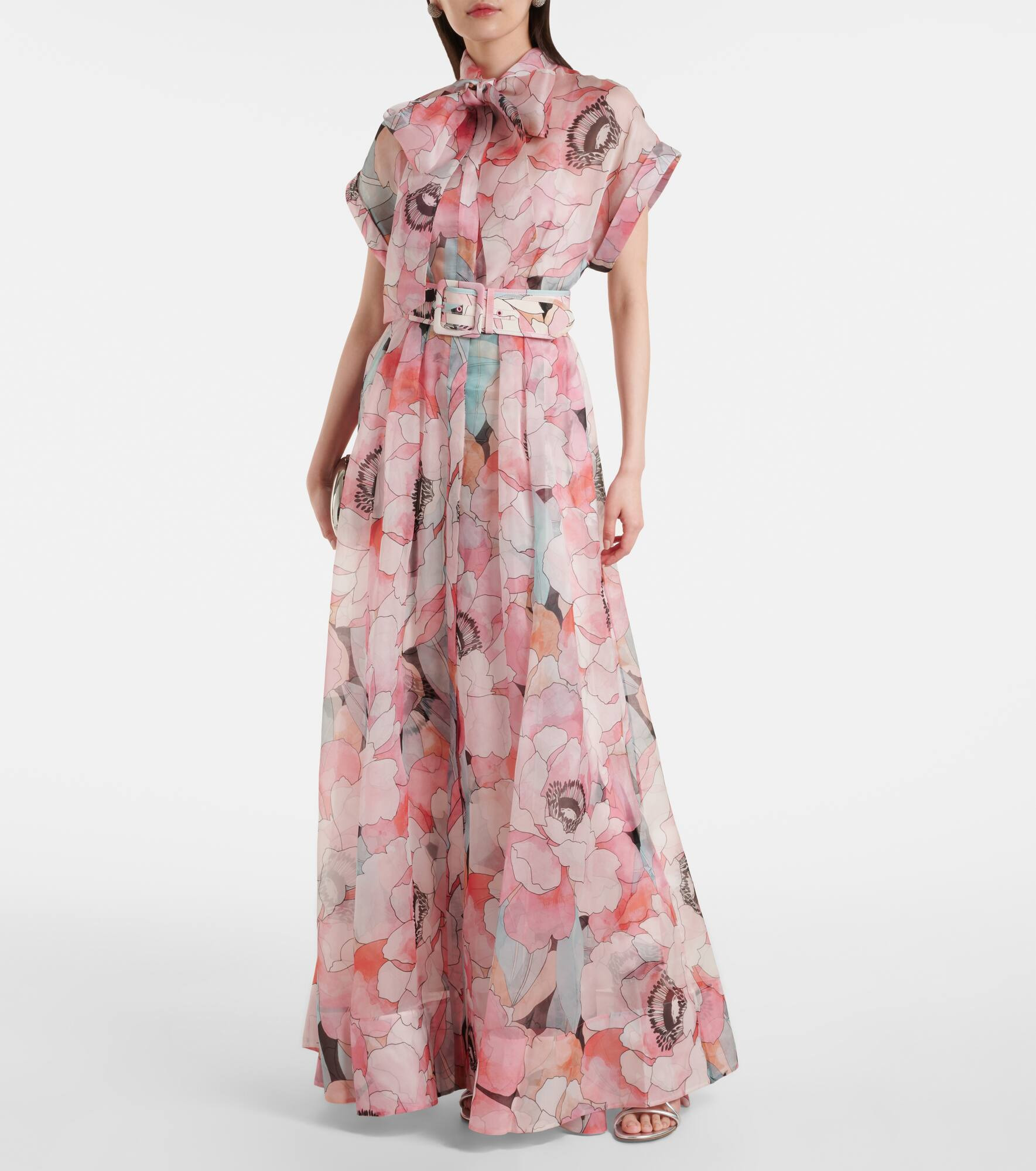 Bridal Bouquet floral silk organza gown - 2