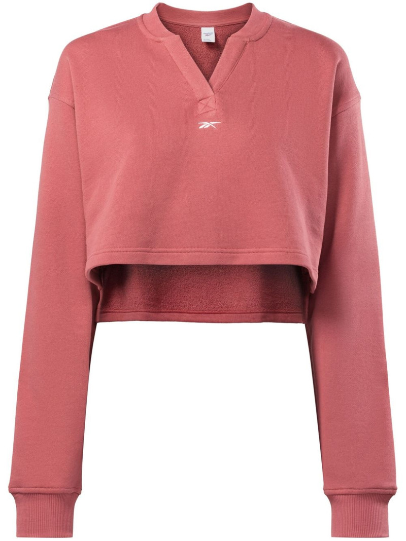 logo-embroidery cropped sweatshirt 1
