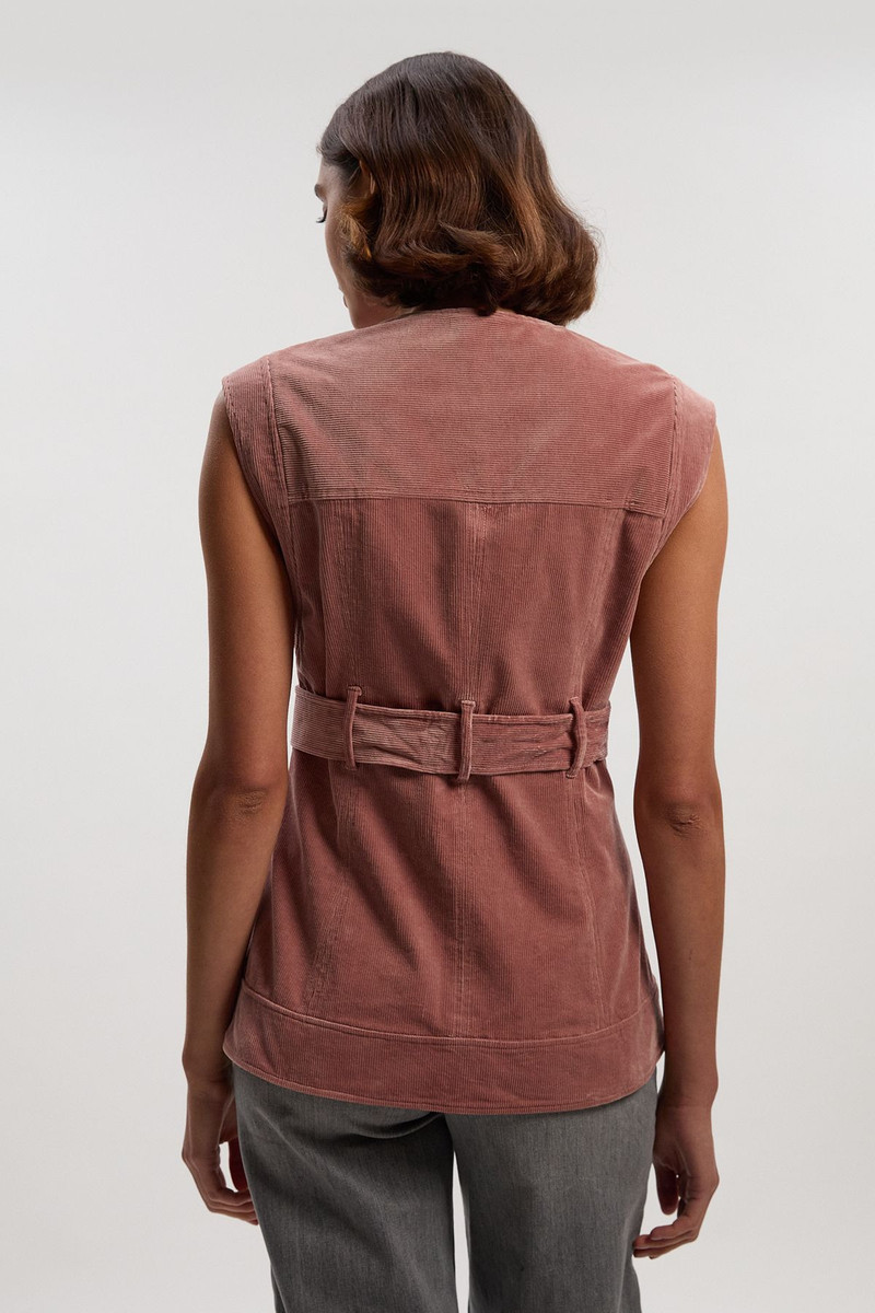 Stretch Cord Belted Sleeveless Jacket 5