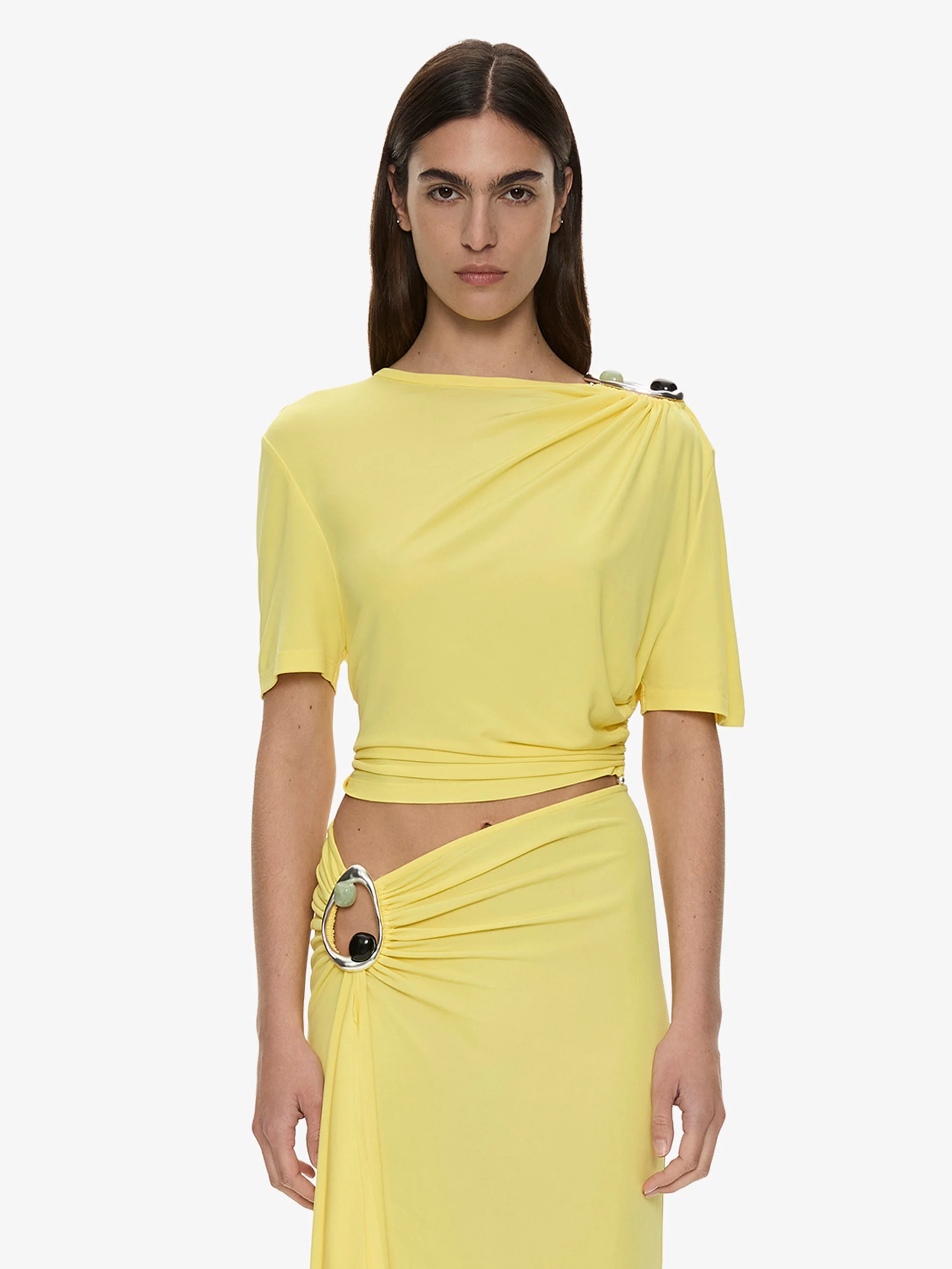Orica Crystal Ruched Jersey Tee - 1