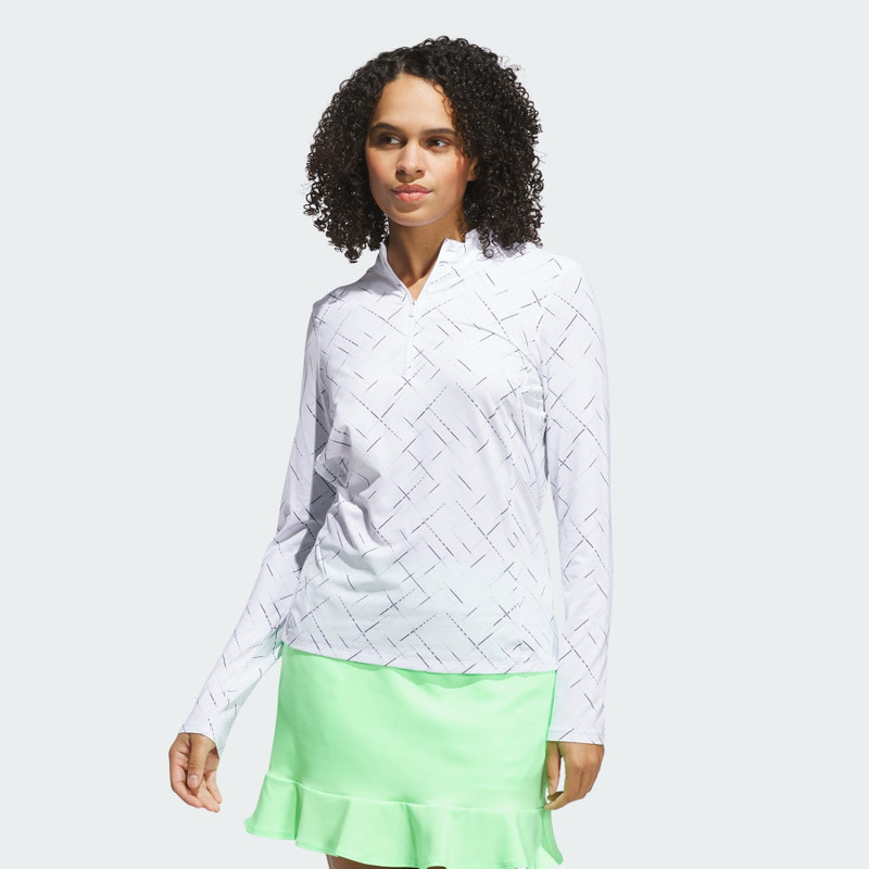 adidas Ultimate365 Printed Quarter-Zip Mock Neck Top outlook