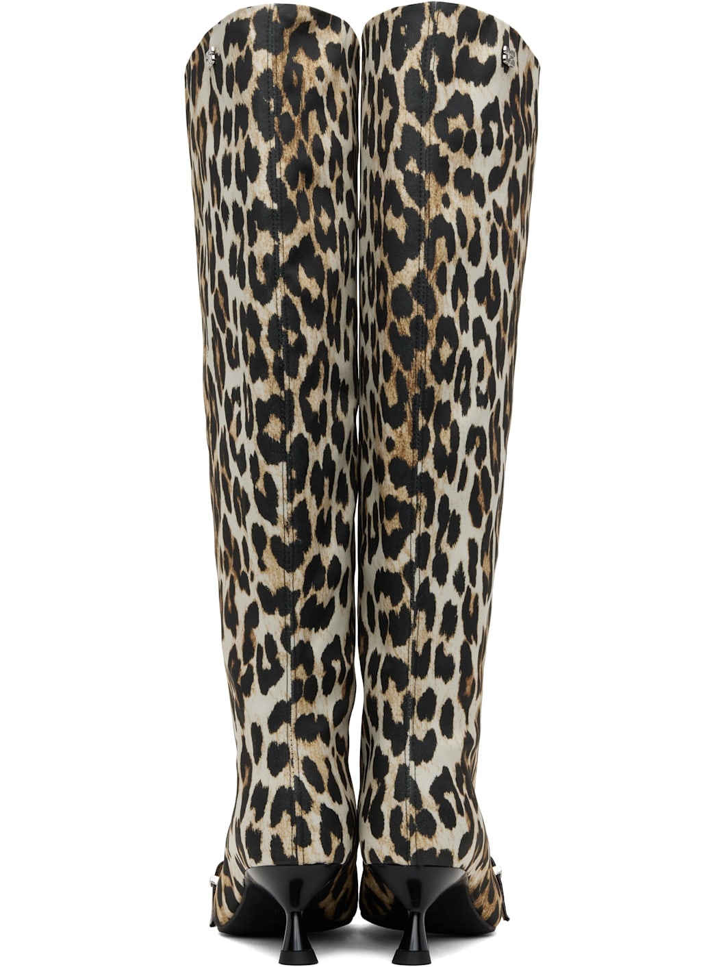 Tan & Black Eyelets Slouchy High Shaft Tall Boots - 2