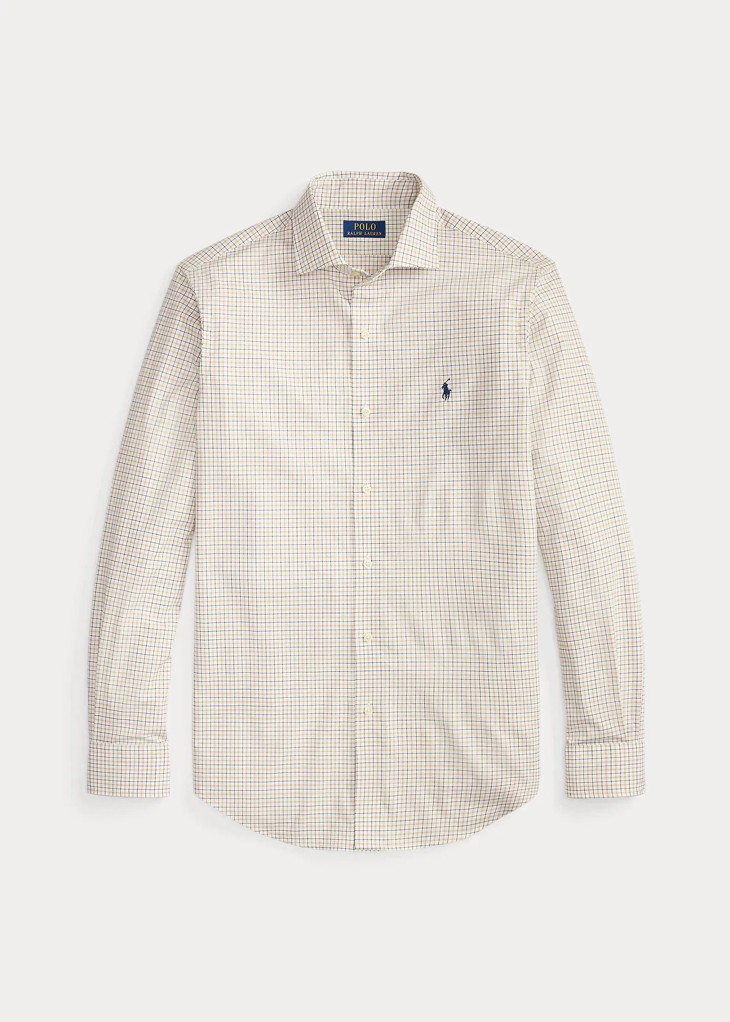 Classic Fit Plaid Stretch Poplin Shirt - 1