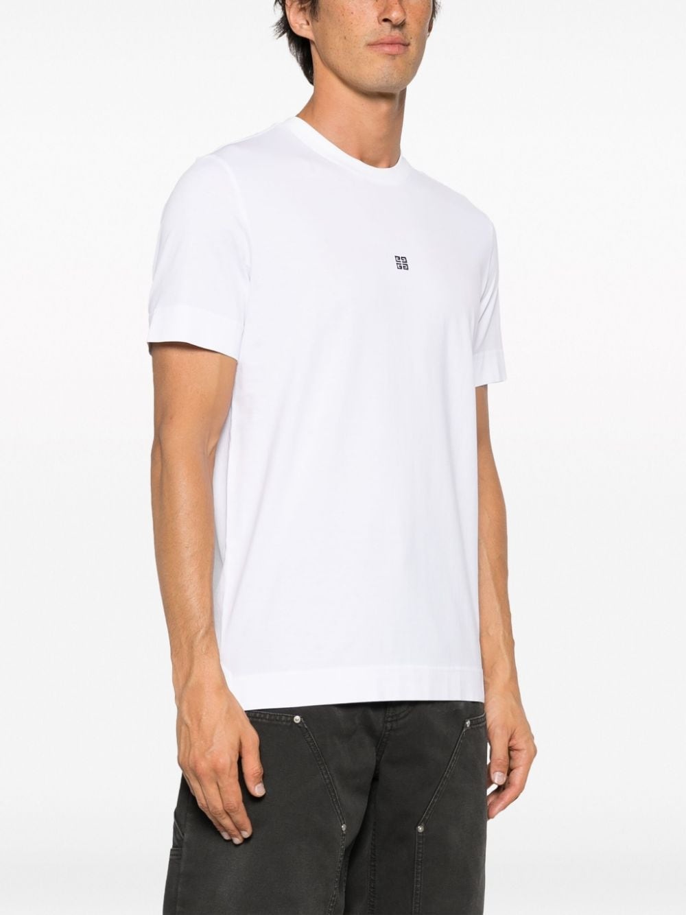 logo-embroidered cotton T-shirt - 3