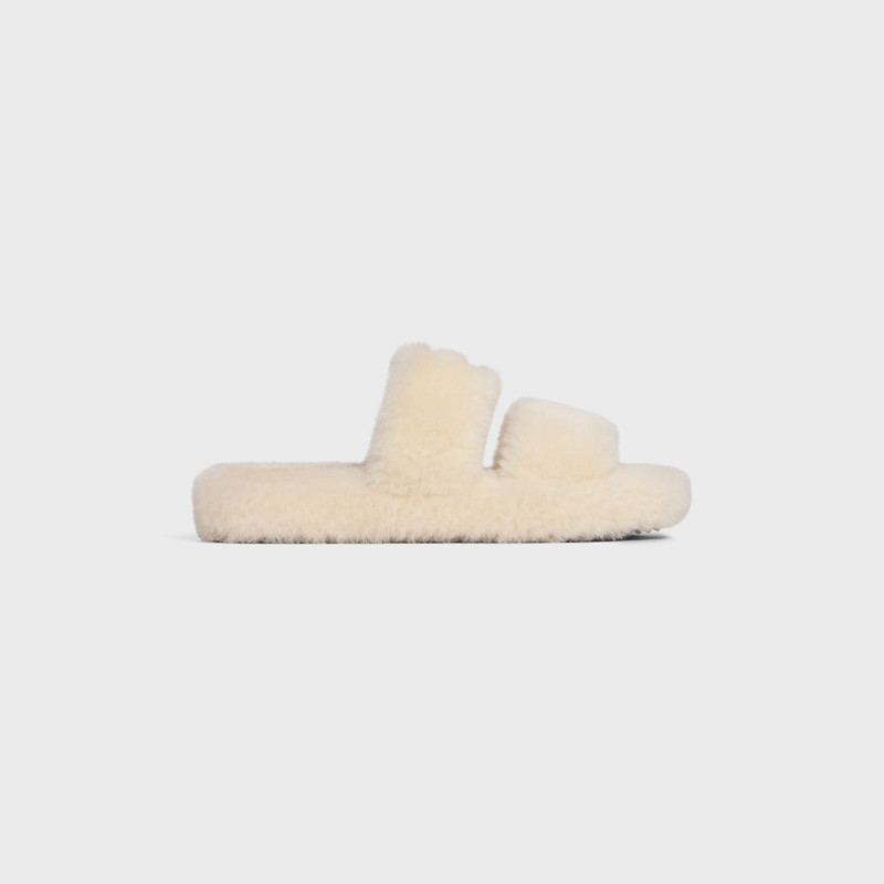 CELINE FUR SLIDES TRIOMPHE in Shearling 1