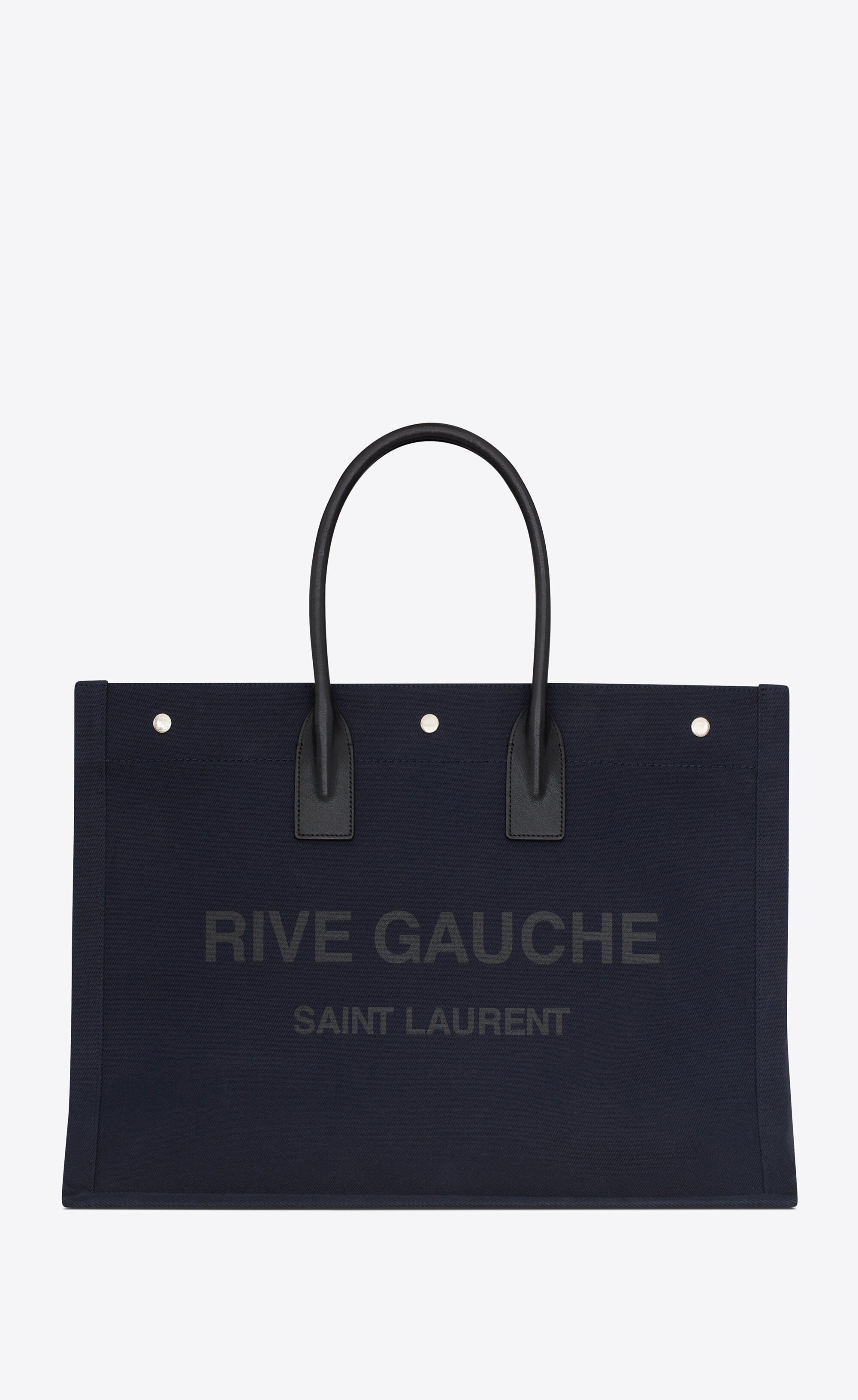 rive gauche large tote bag in printed canvas and leather - 1
