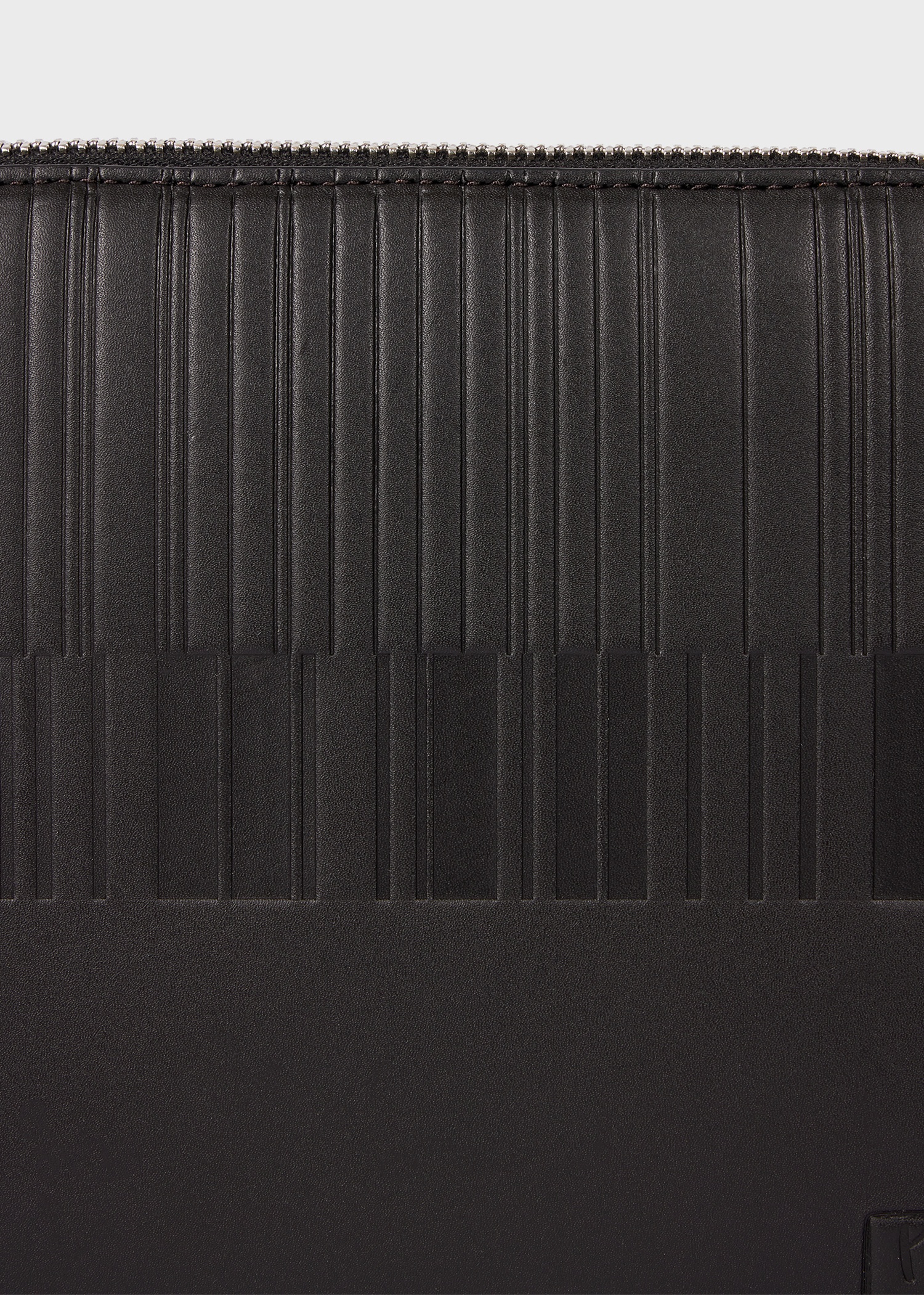 Dark Brown Leather 'Shadow Stripe' Cross-Body Bag - 7