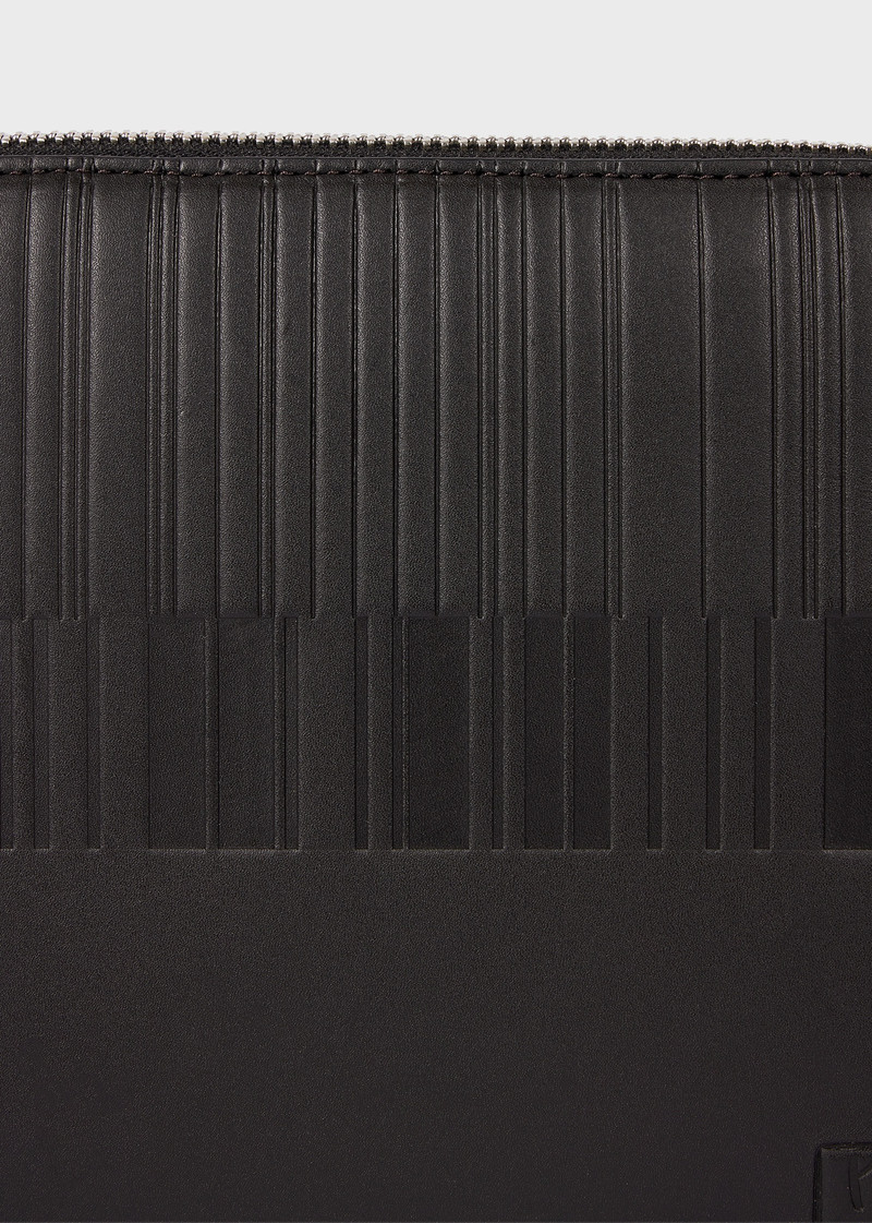 Dark Brown Leather 'Shadow Stripe' Cross-Body Bag 7