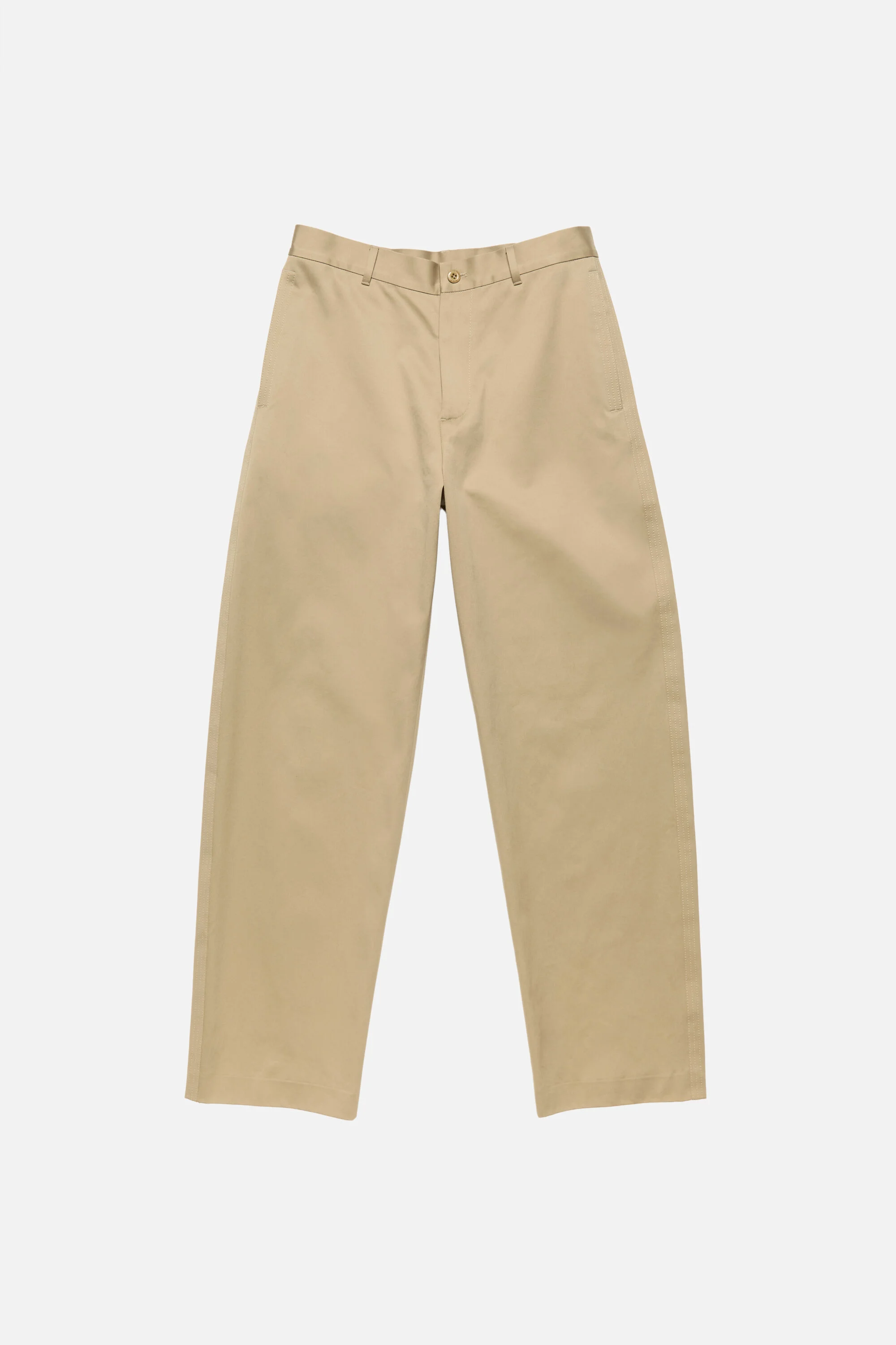 Cotton satin trousers - Dusty beige - 1