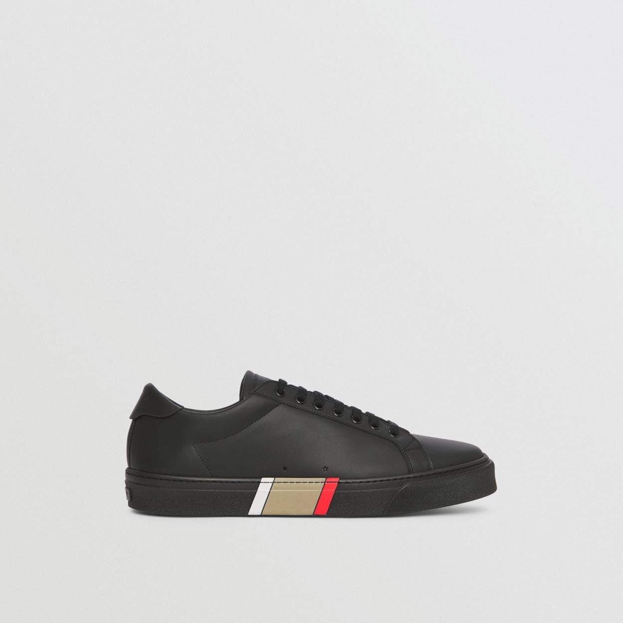 Stripe Detail Leather Sneakers - 8