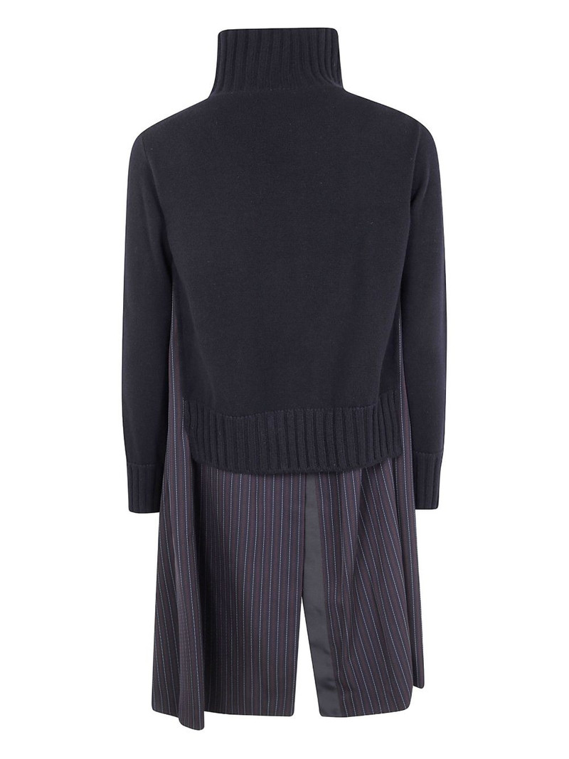 sacai zip-up pinstripe coat outlook