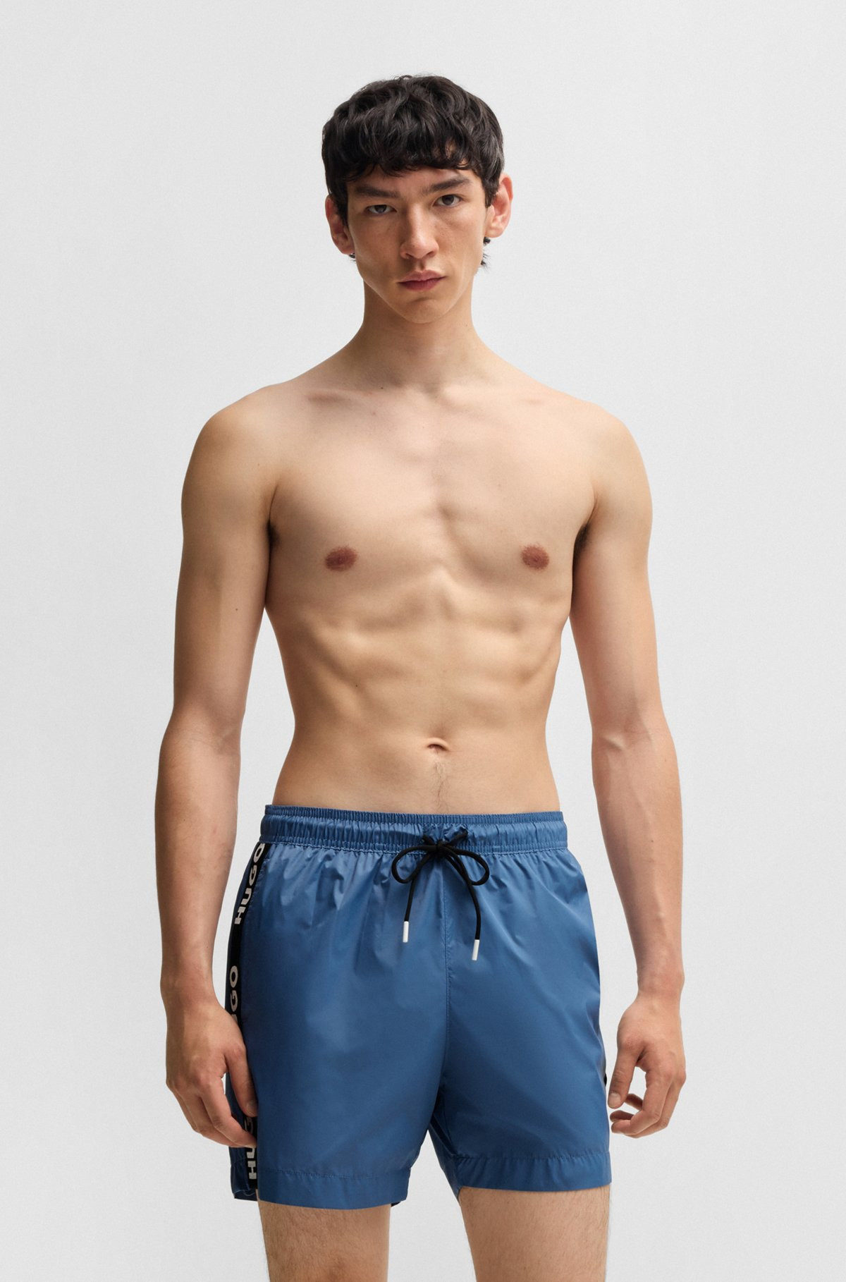 FULLY LINED SWIM SHORTS WITH LOGO TAPE - 2