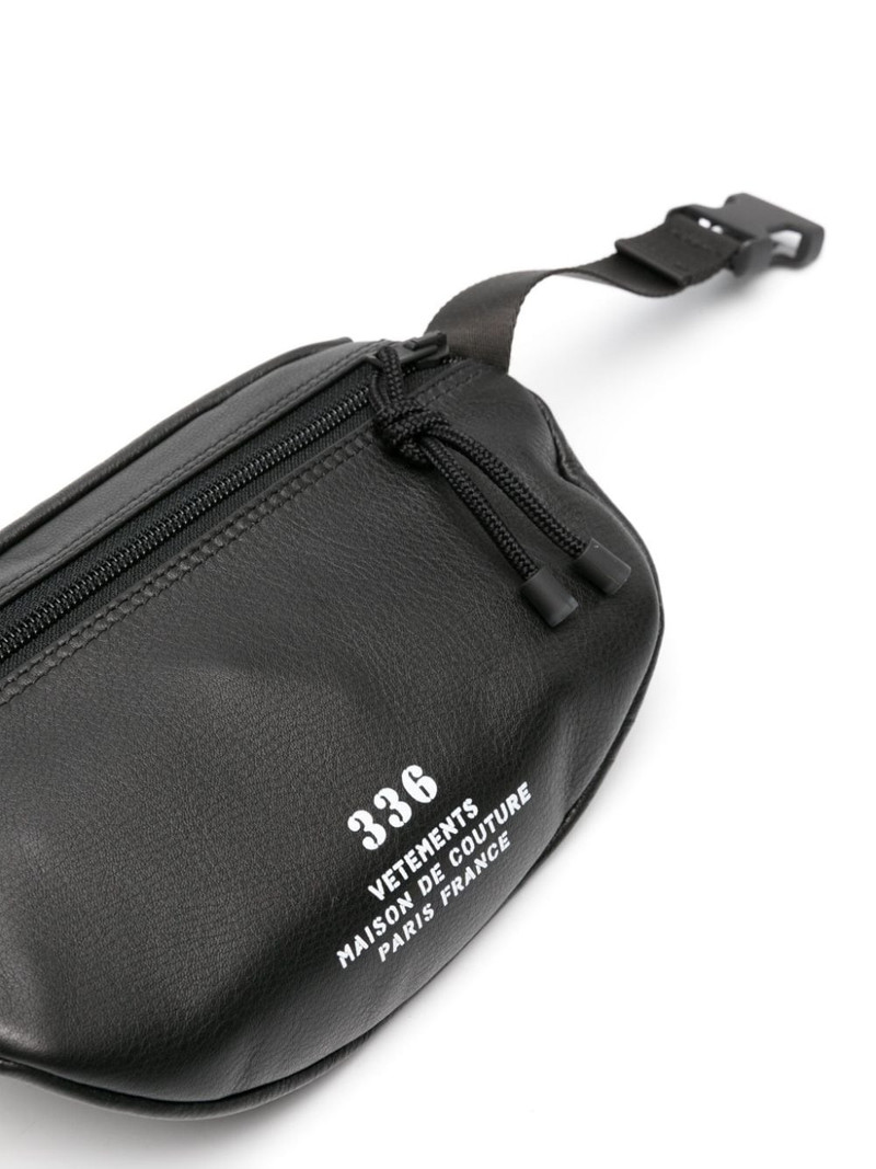 logo-print leather belt bag 4