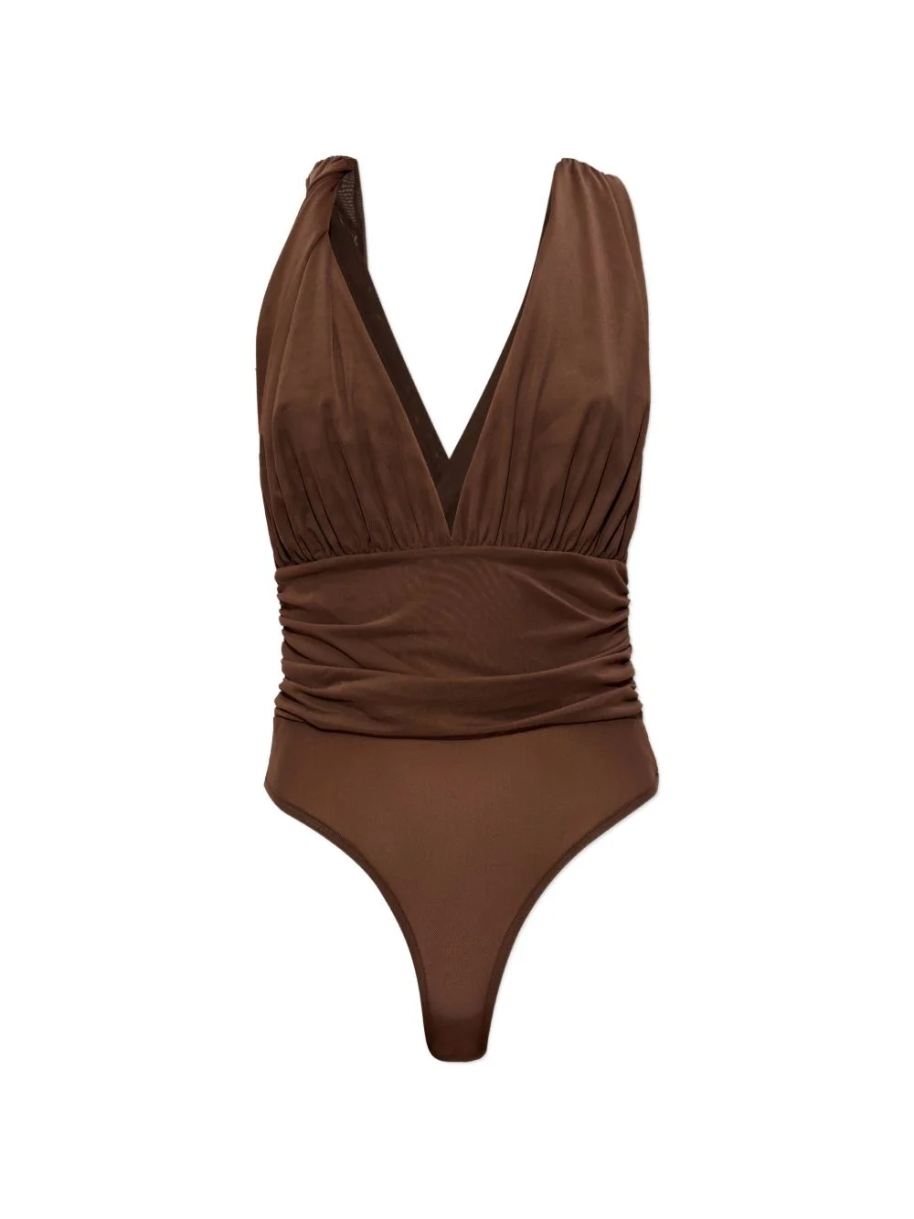 ruched halterneck bodysuit - 1