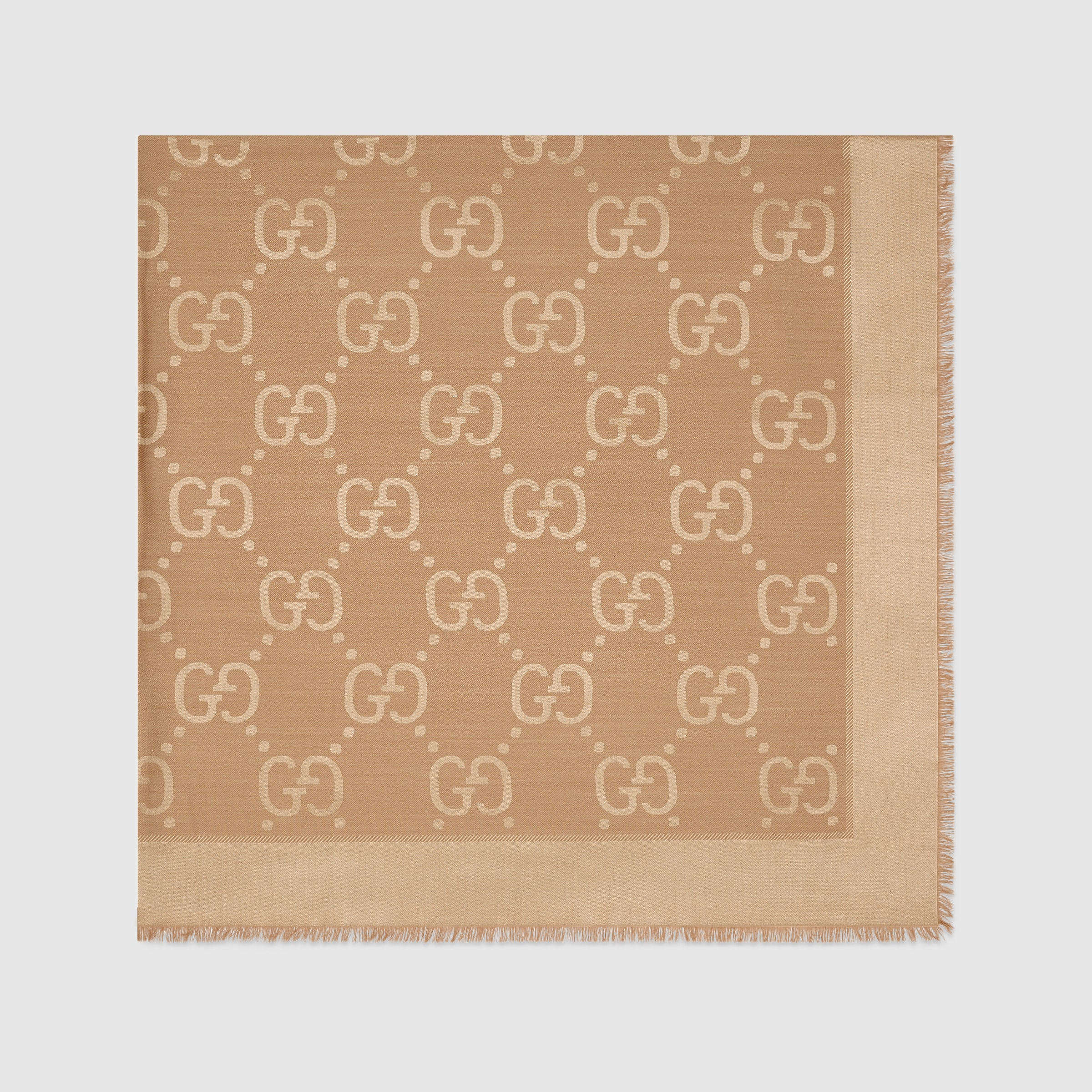 GG jacquard silk wool shawl - 2