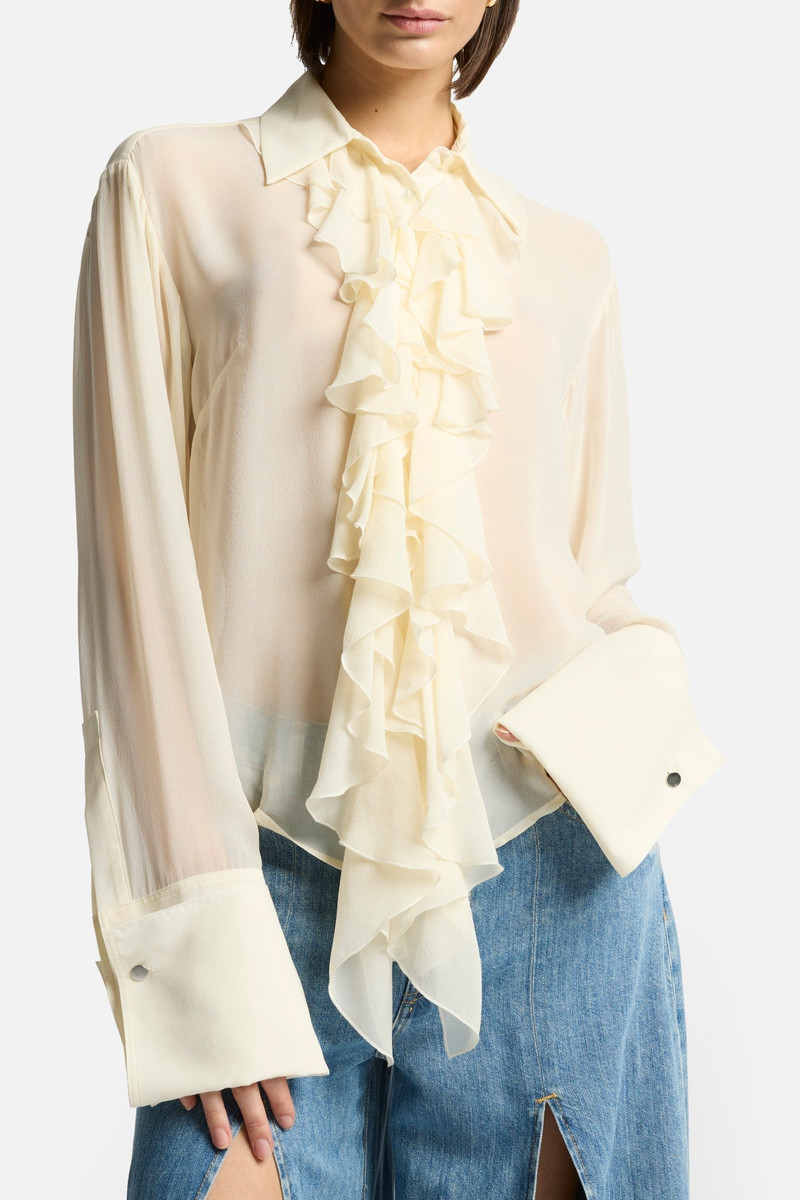 Silk Ruffle Shirt in Solitary Star 7