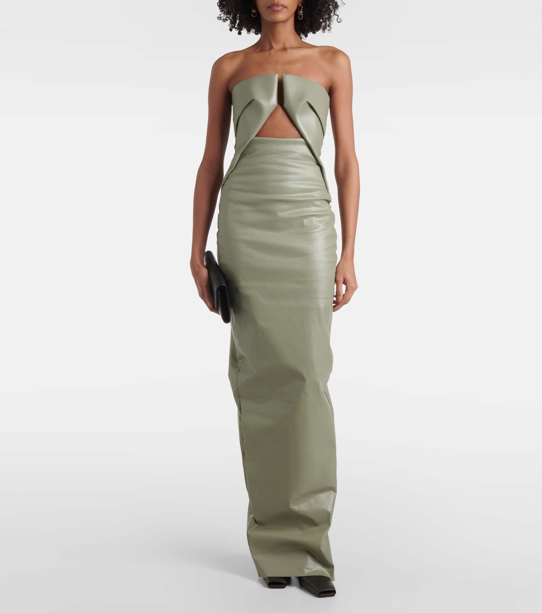 Prong cut-out coated denim gown - 2