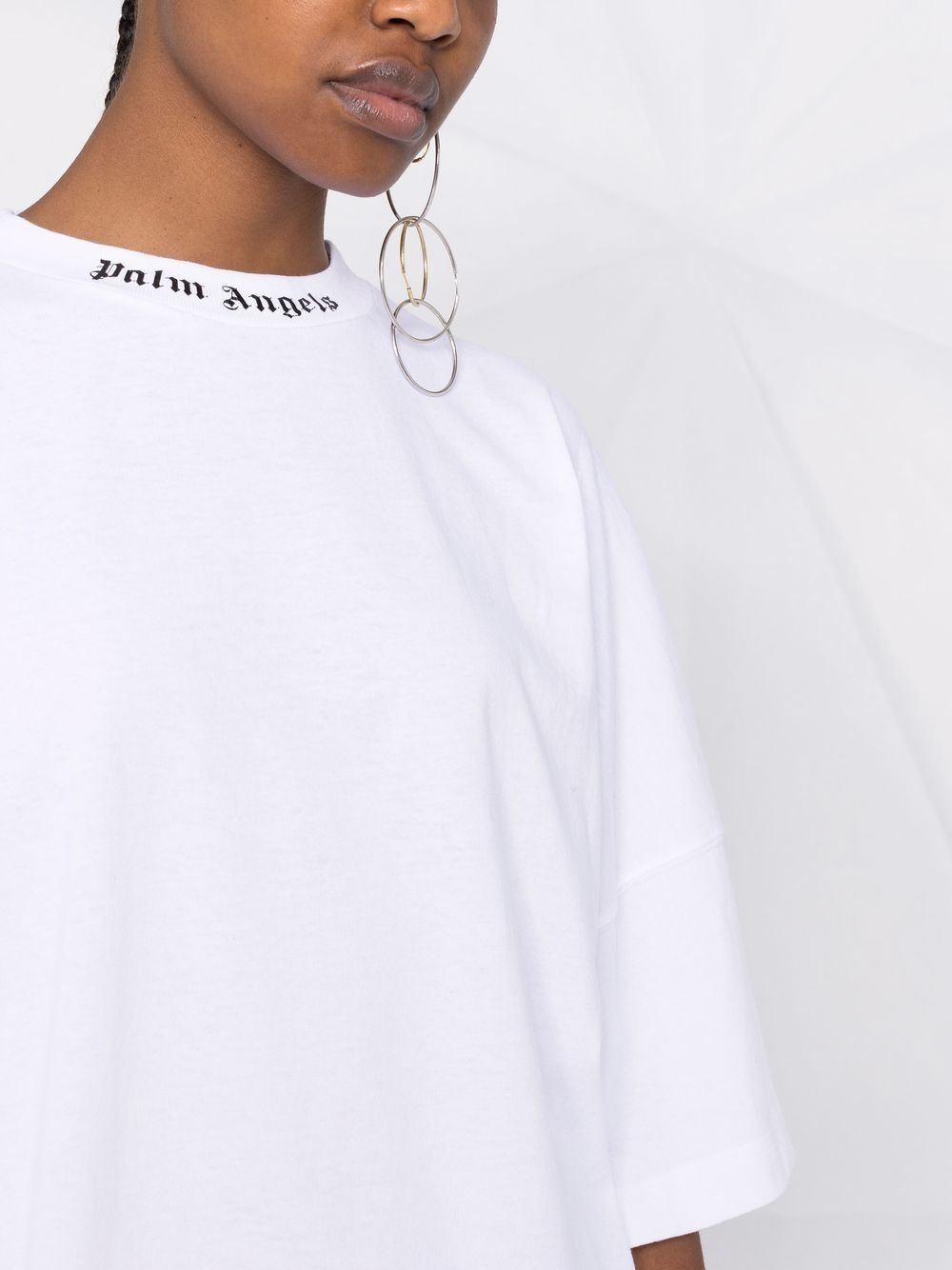 logo-print high-neck T-shirt - 3