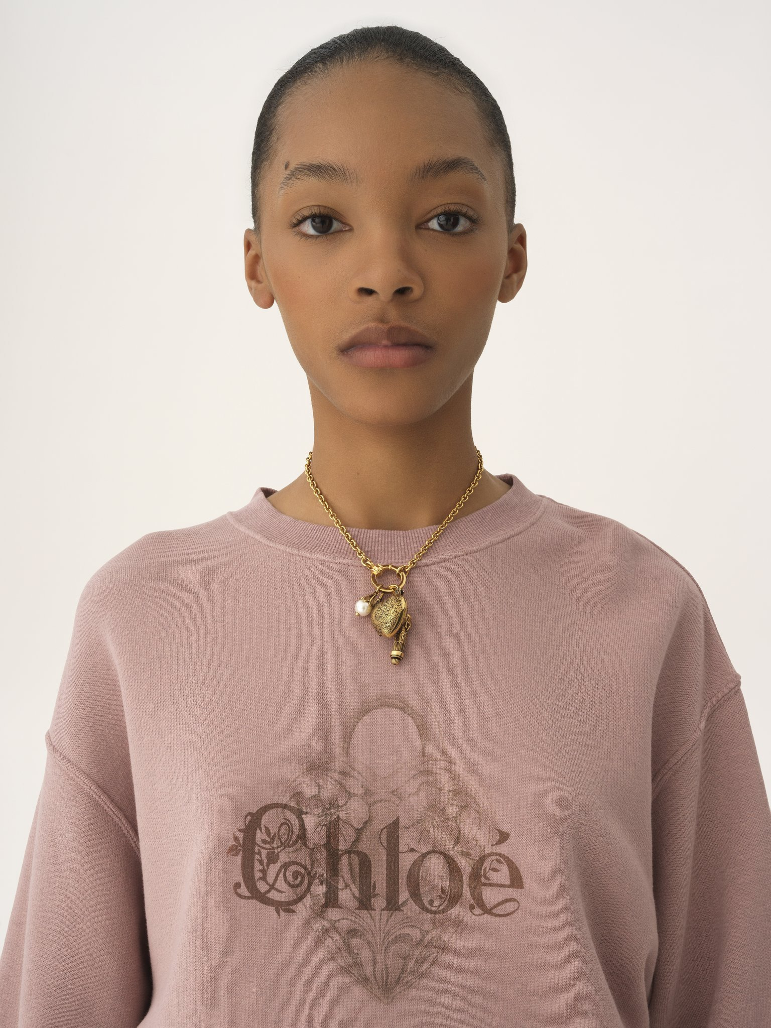 OVERSIZED LOGO SWEATER IN CHINÉ FLEECE - 6