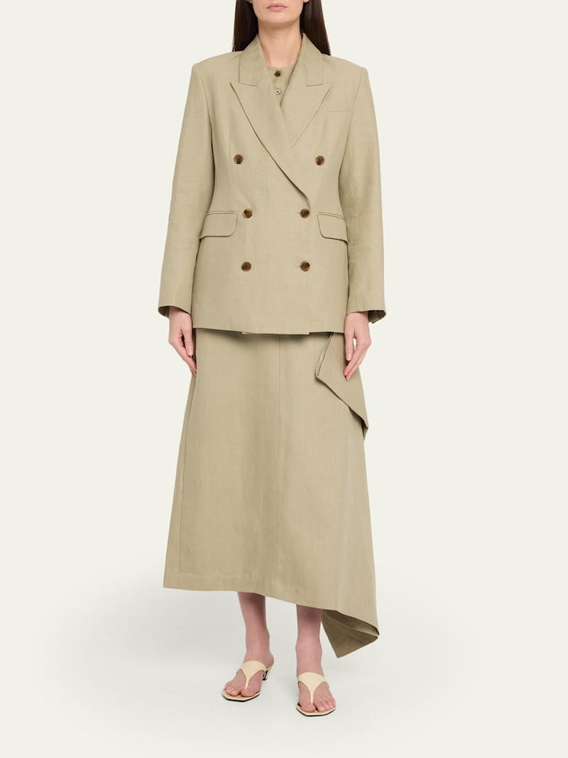 HEIRLOME Estelle Double-Breasted Blazer in Linen outlook