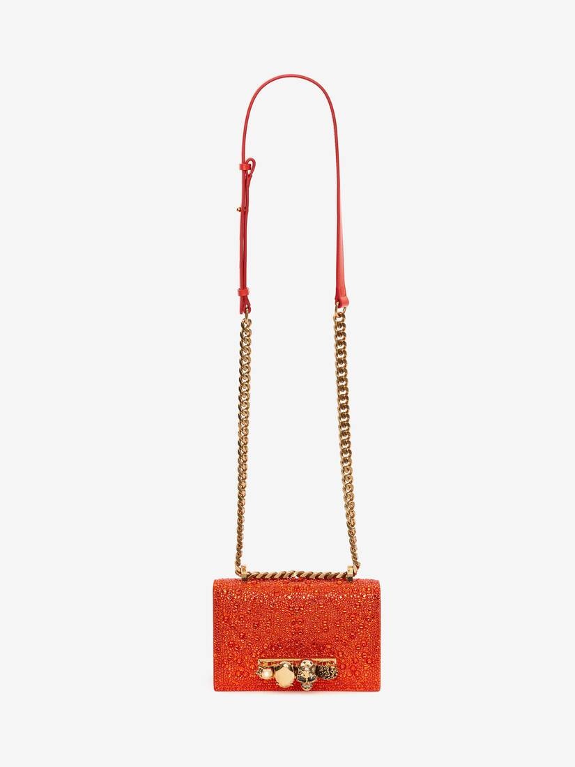 Women's Mini Jewelled Satchel in Orange - 5