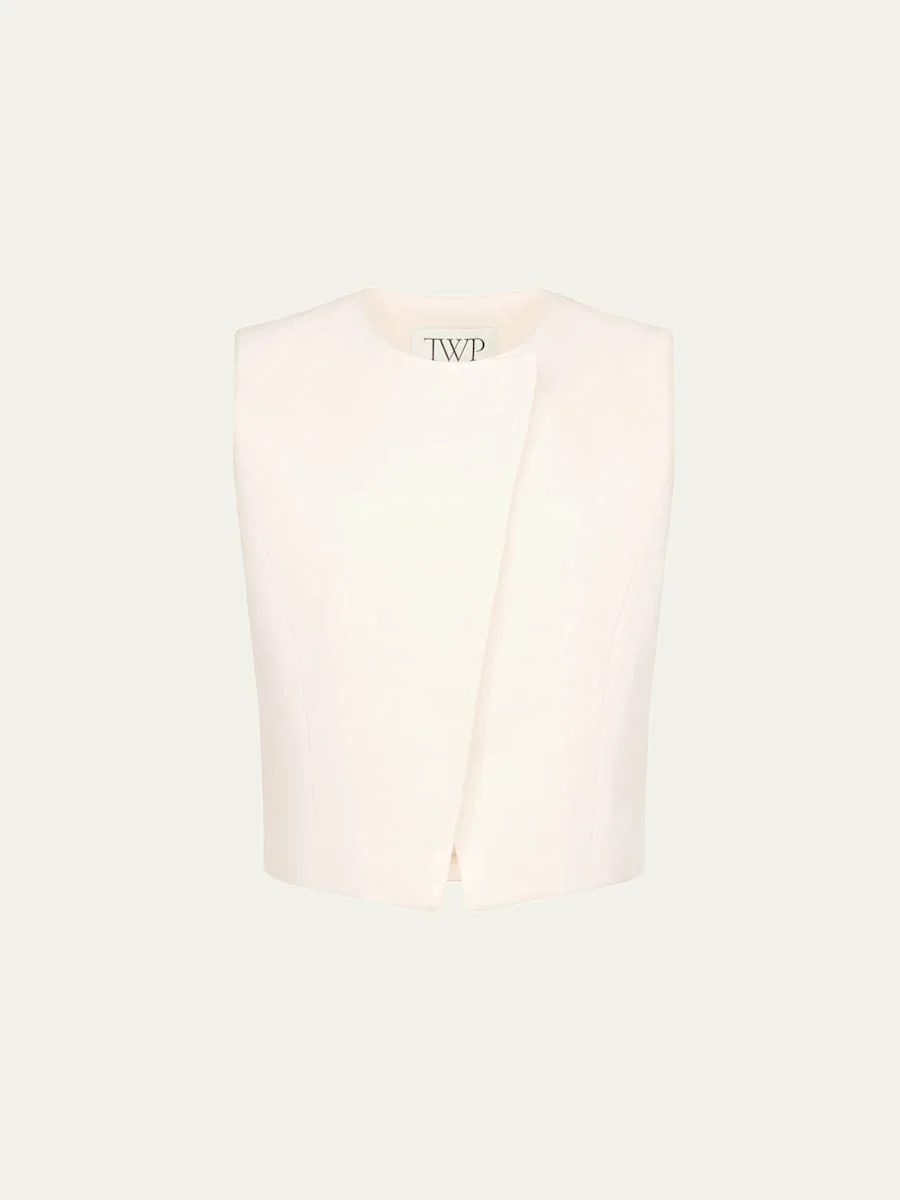 High-Neck Hidden Placket Vest - 1