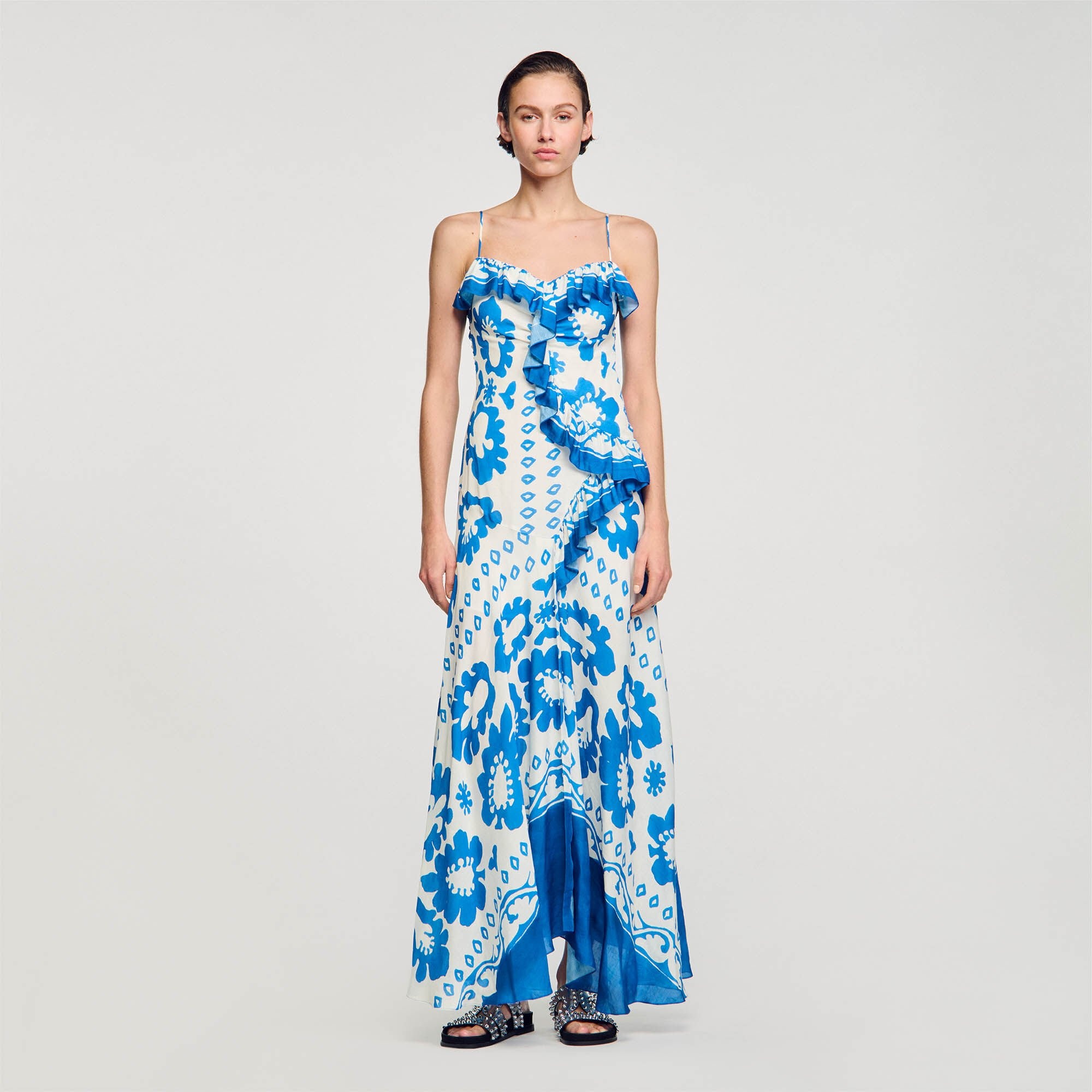 RUFFLED PRINT DRESS - 3