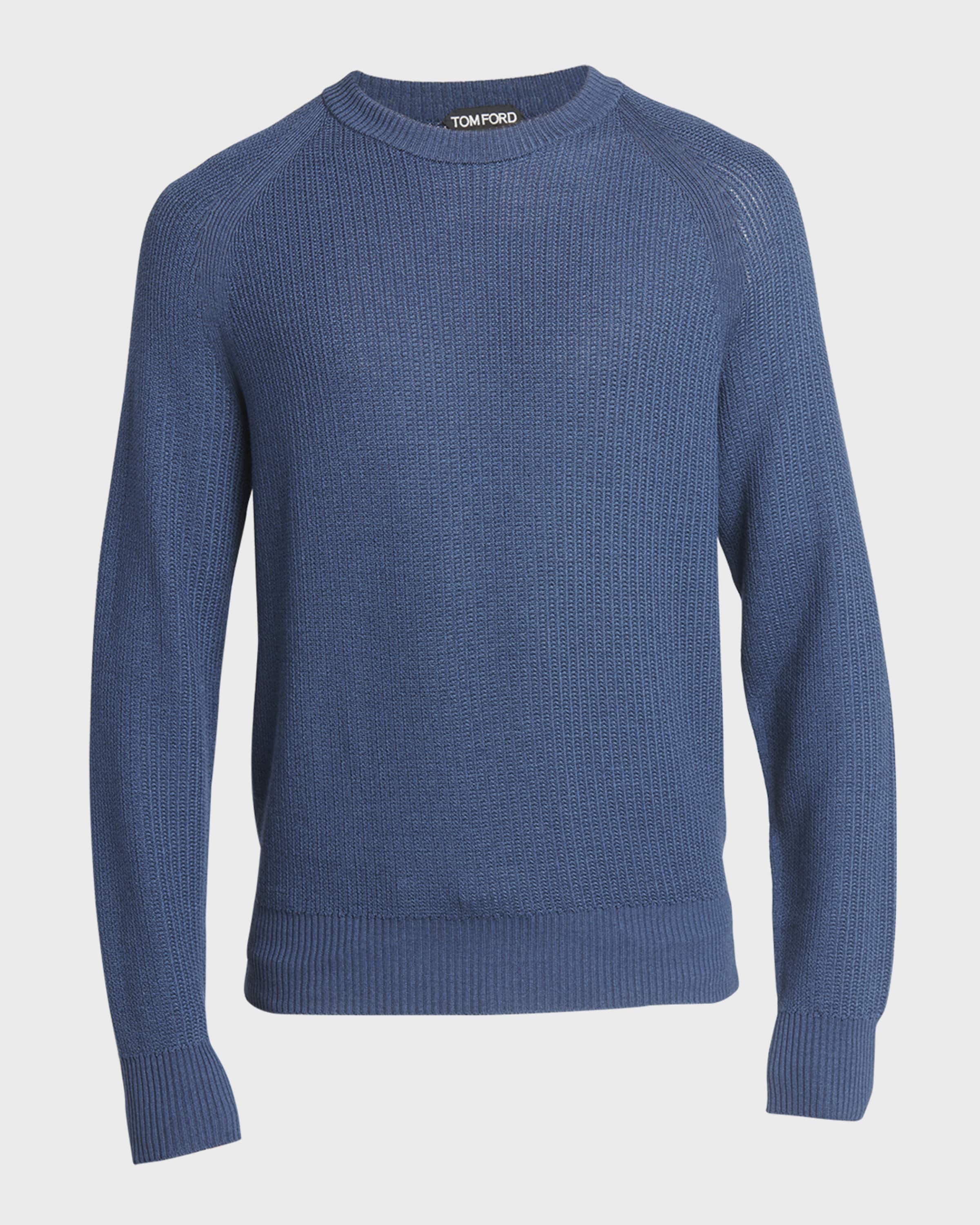 Men's Wool-Silk Crewneck Sweater - 1