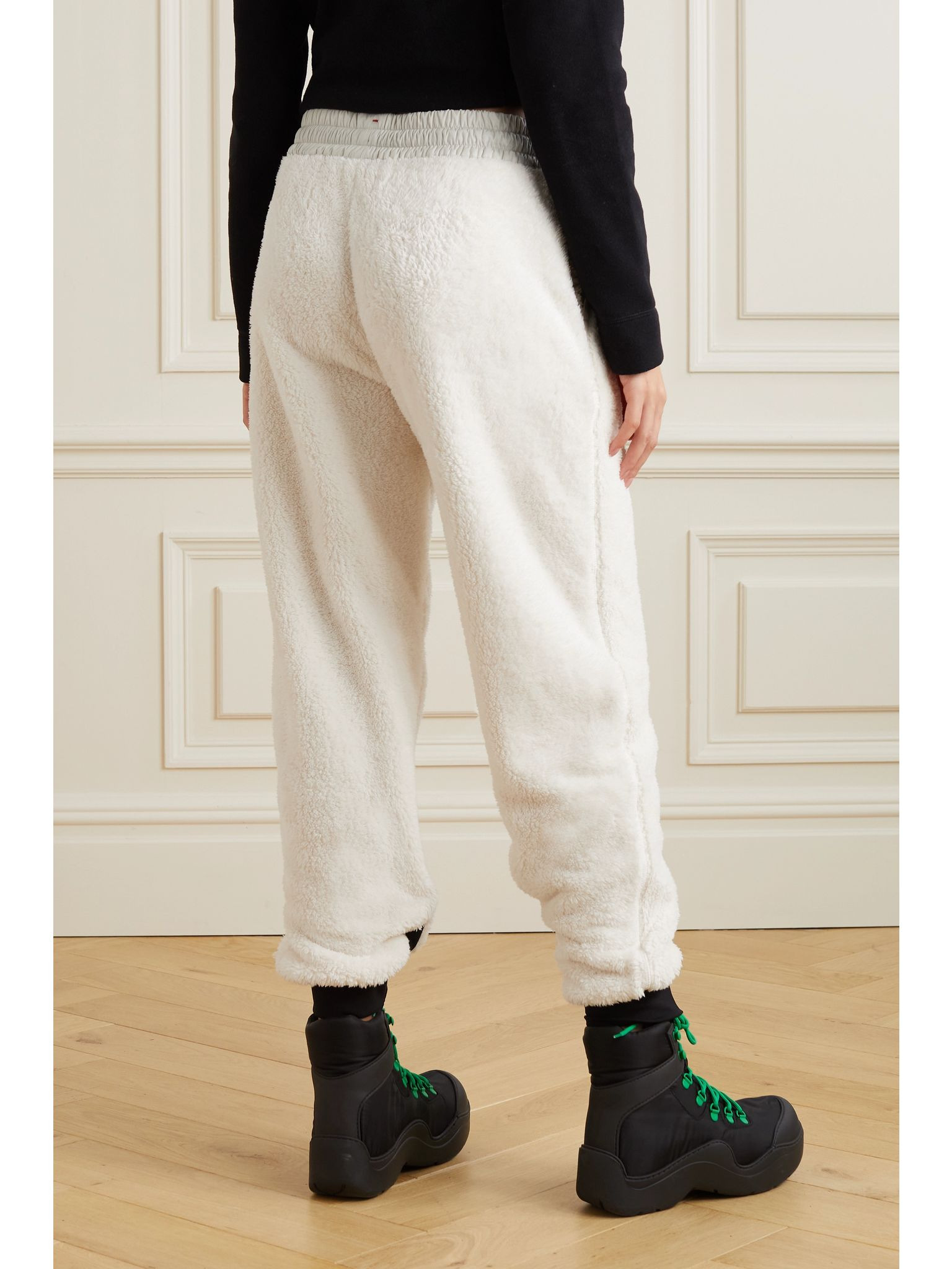 Shell-trimmed fleece ski pants White - 3