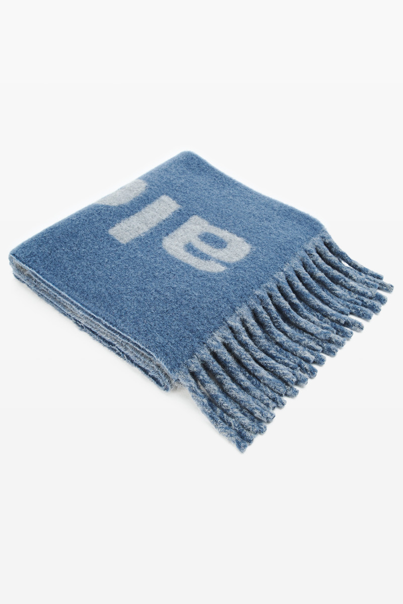 Jacquard Logo Scarf in Alpaca-Wool Blend 1