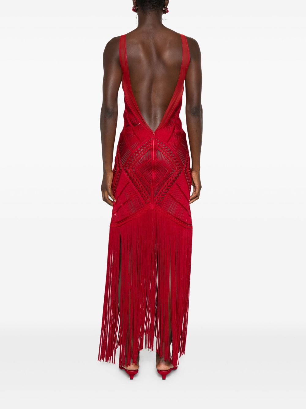 fringed midi dress - 4