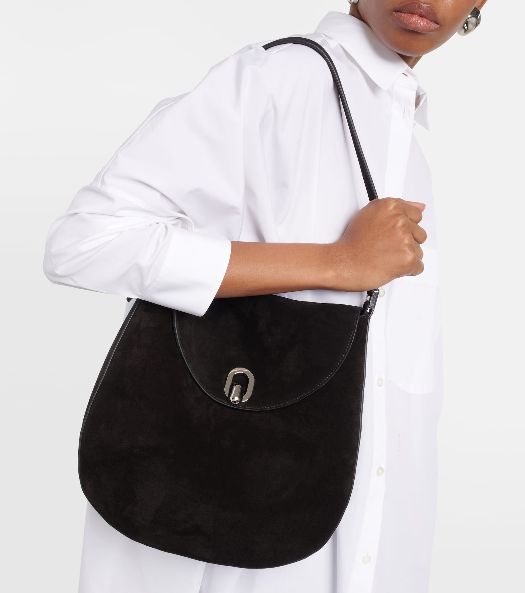 Tondo Large suede shoulder bag - 5