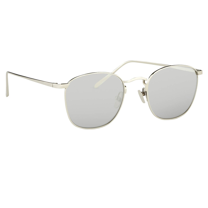 LINDA FARROW THE SIMON | SQUARE SUNGLASSES IN WHITE GOLD FRAME (C2) outlook