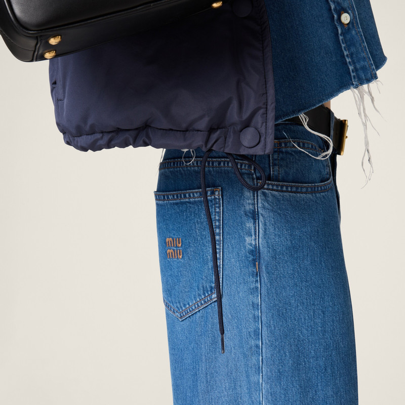 Technical pongé cropped down jacket 6