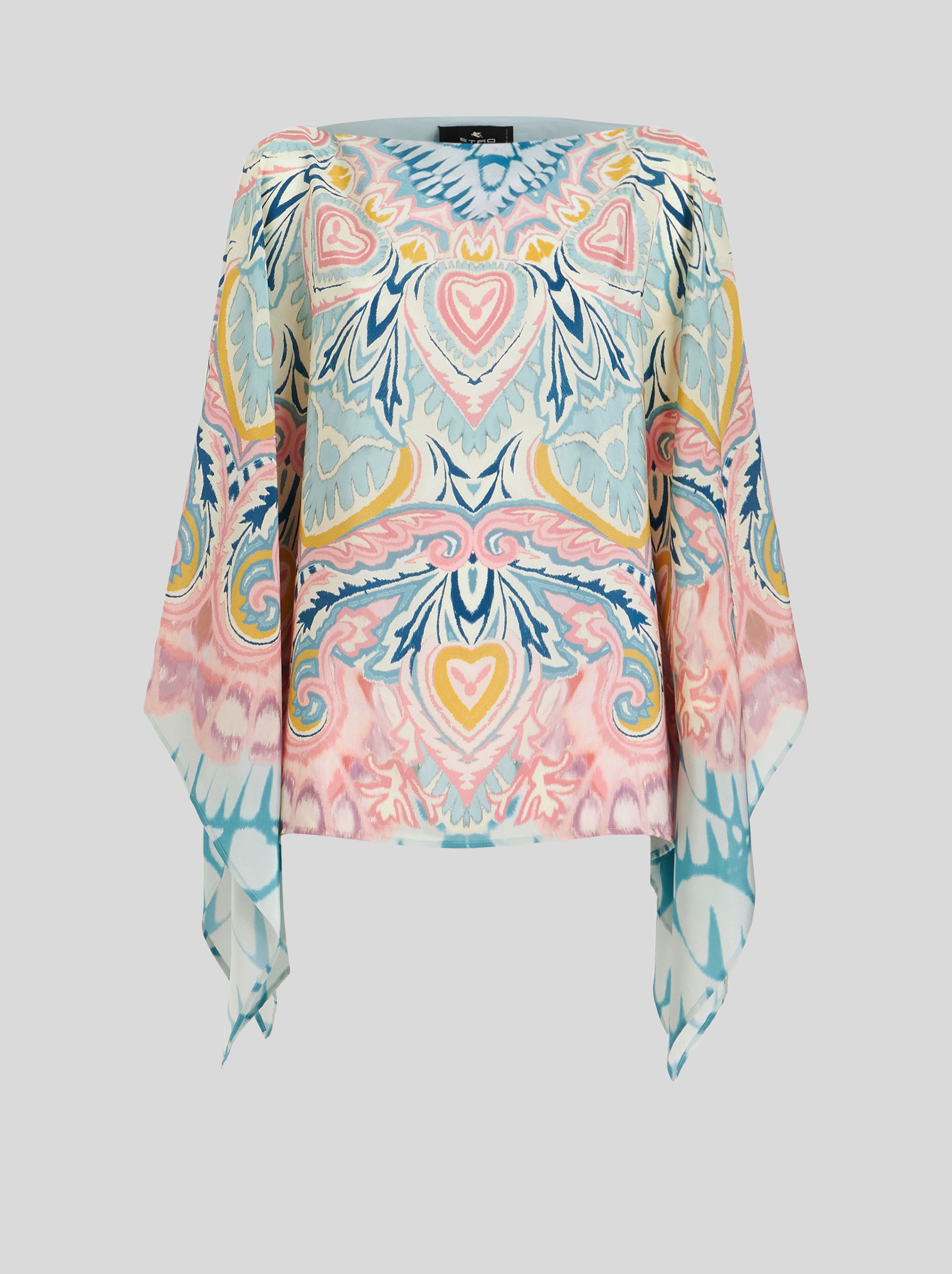 PONCHO WITH PAISLEY SUNBURST PRINT - 1