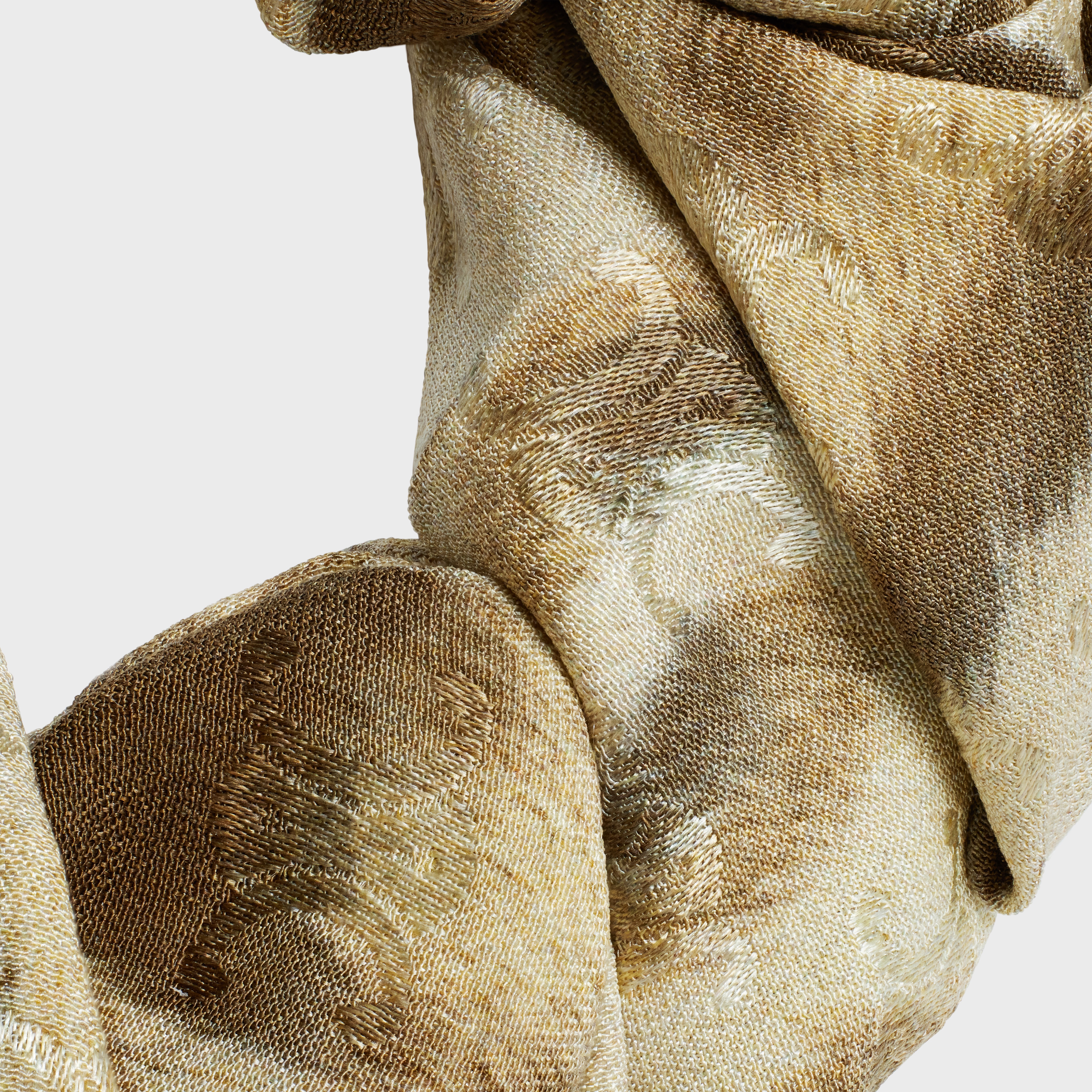 Celine Scrunchy Leopard in Silk and Brass with Gold Finish - 3