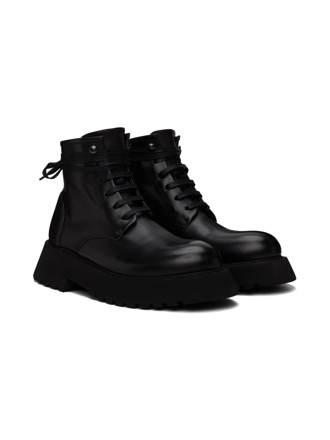 Black Micarro Lace-Up Ankle Boots - 4