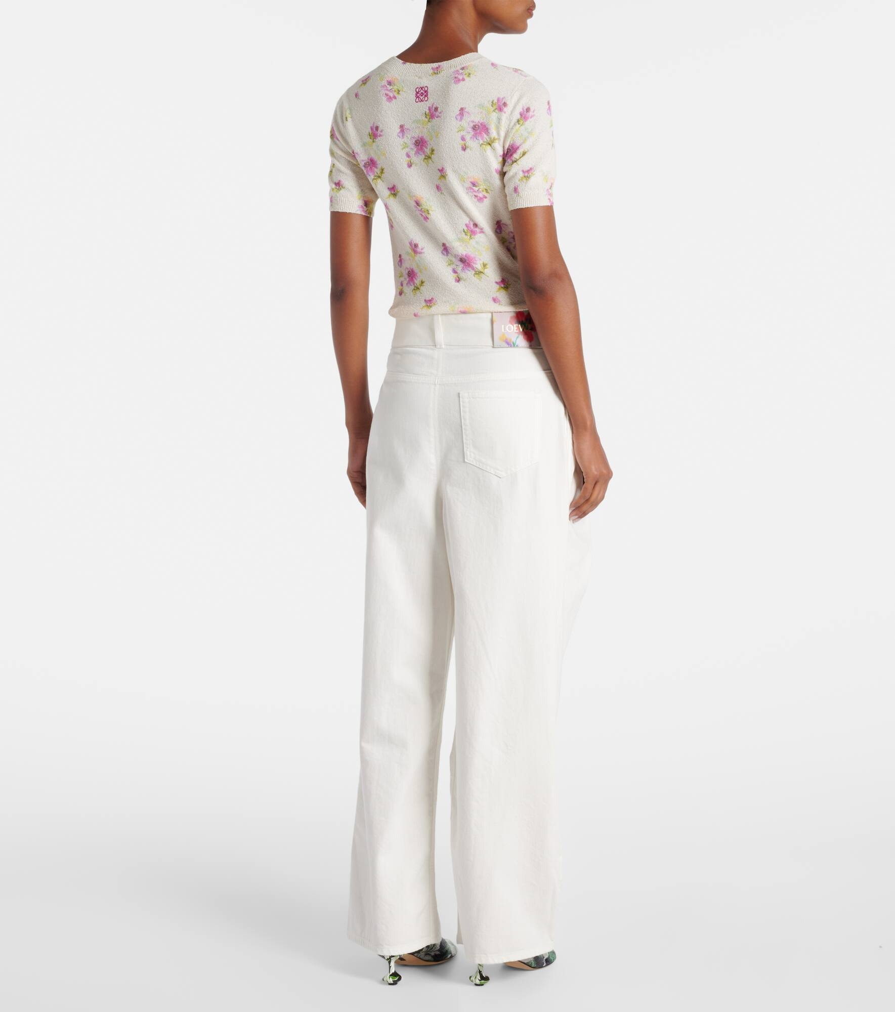 High-rise cotton twill wide-leg pants - 3