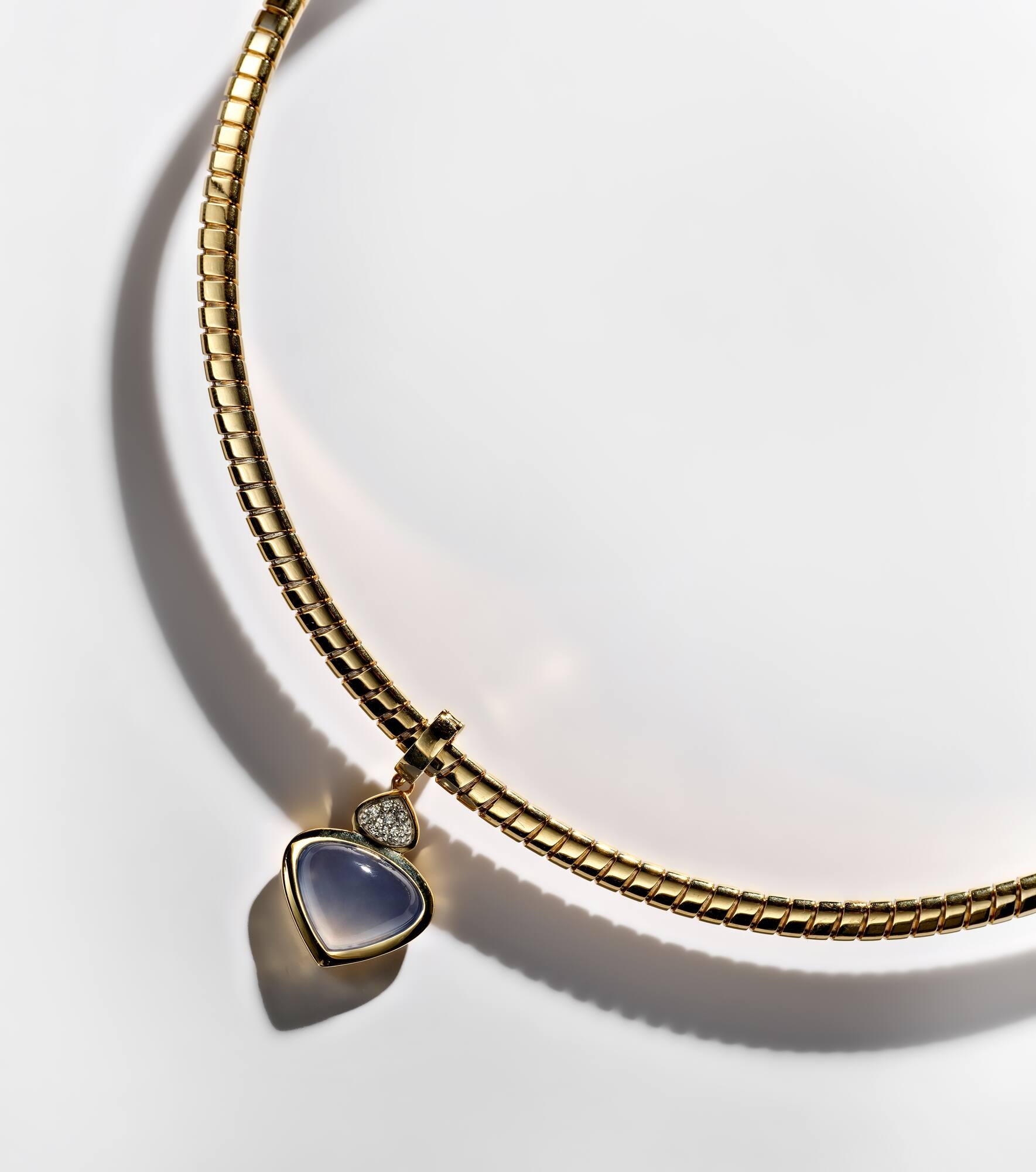 Trisolina 18kt gold necklace with chalcedony and diamonds - 5