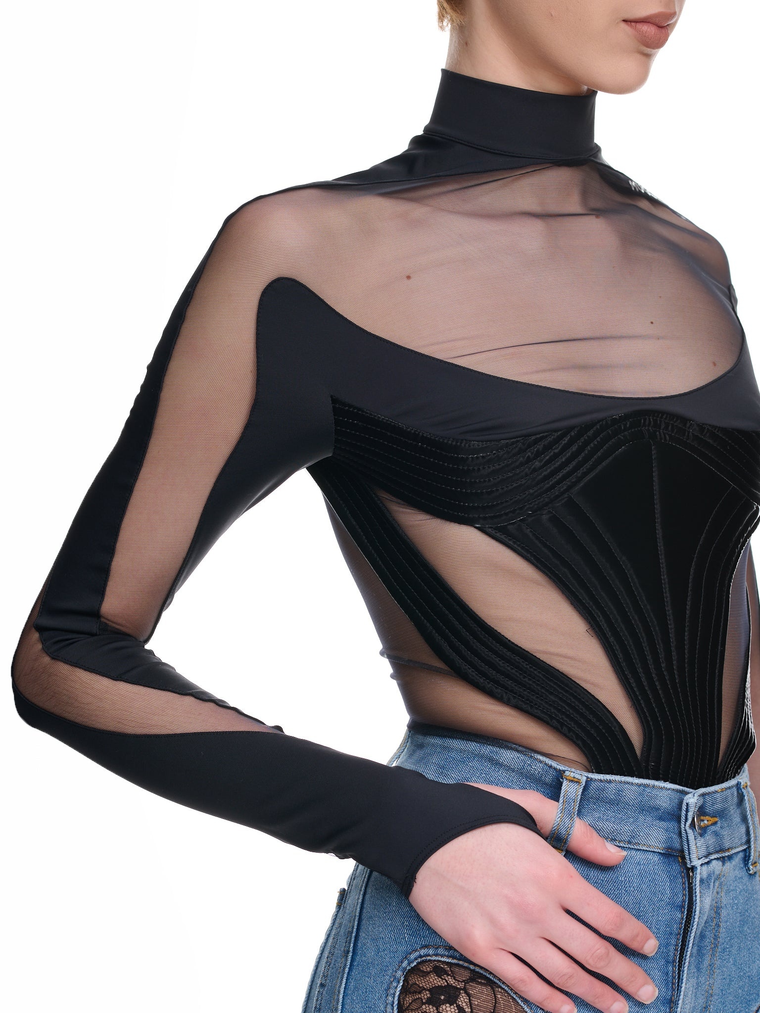 Quilted Illusion Bodysuit - 5