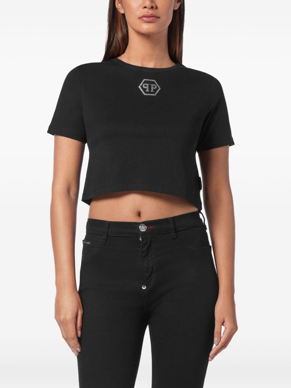 Hexagon rhinestone T-shirt - 2