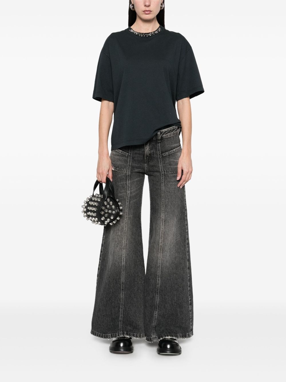 crystal-embellished jersey T-shirt - 2