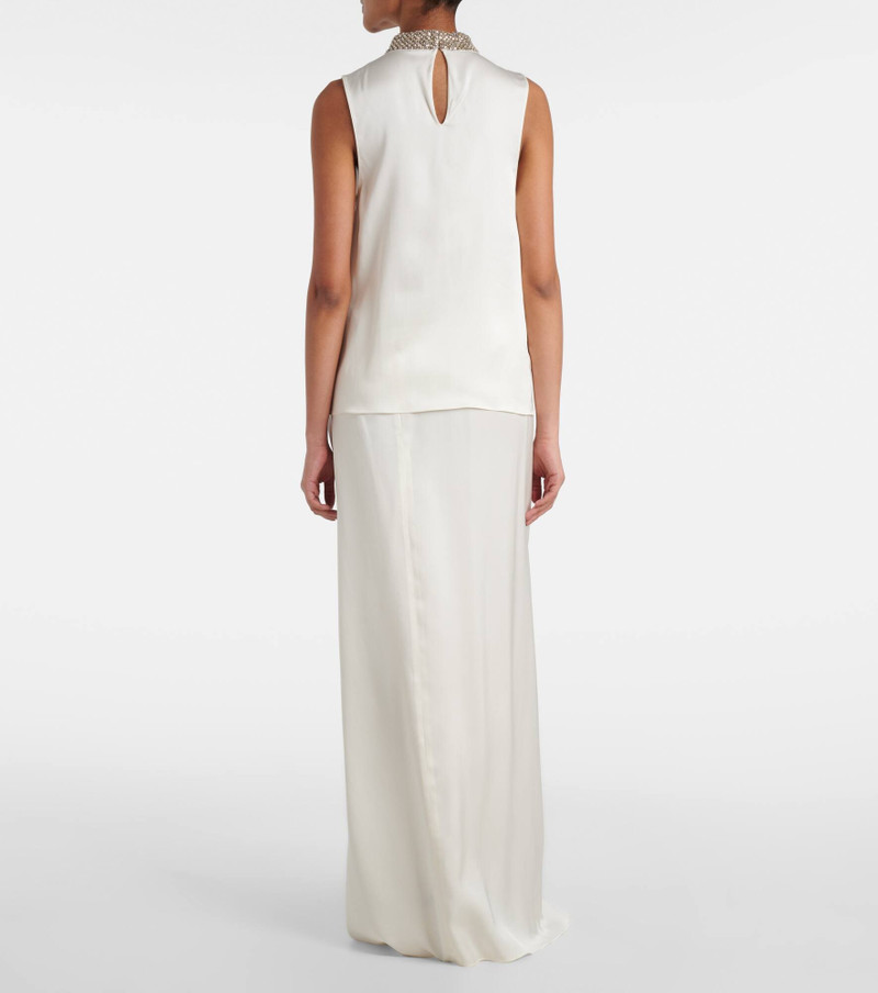 Sequined silk satin top 3