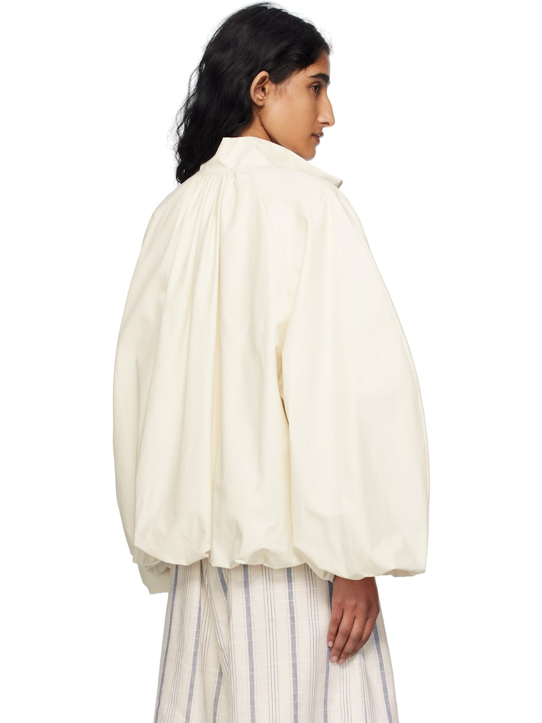 White Utility Balloon Jacket - 3