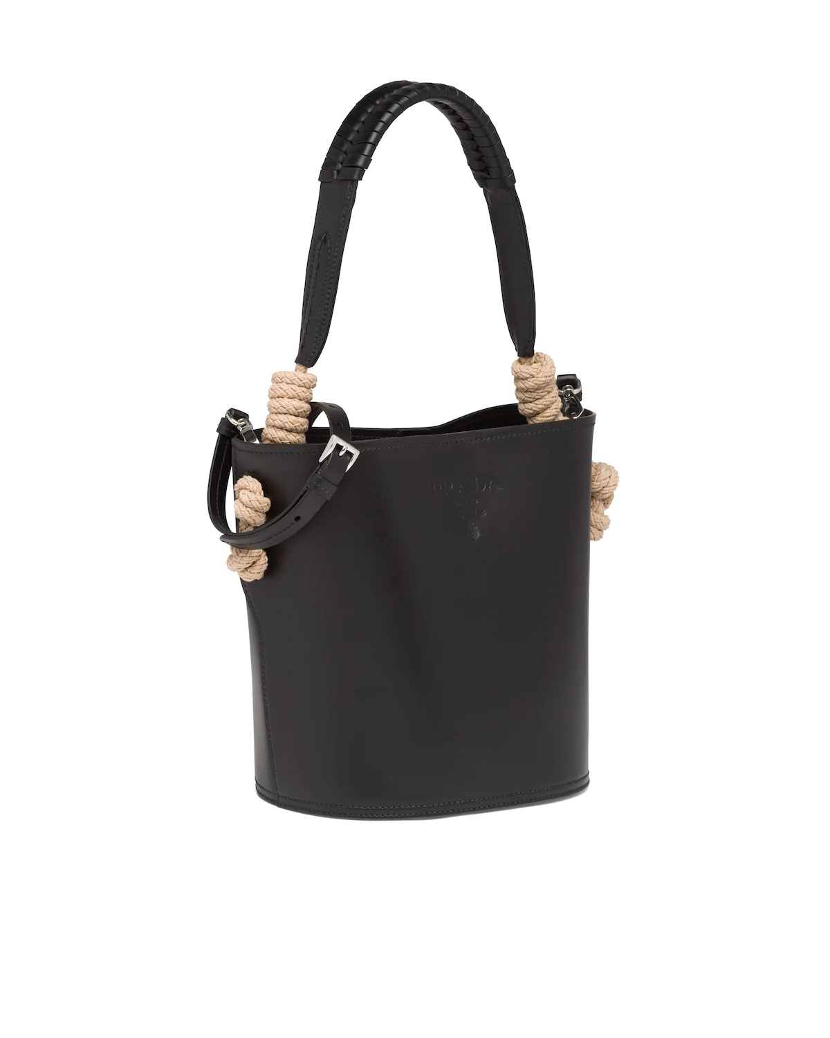 Leather Prada Tambour Bucket Bag - 3