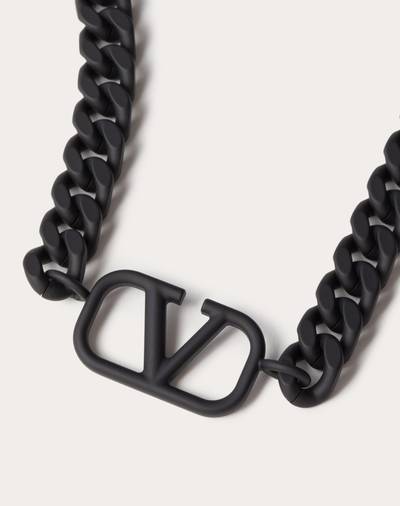 Valentino VLOGO SIGNATURE METAL NECKLACE WITH RUBBER-EFFECT FINISH outlook