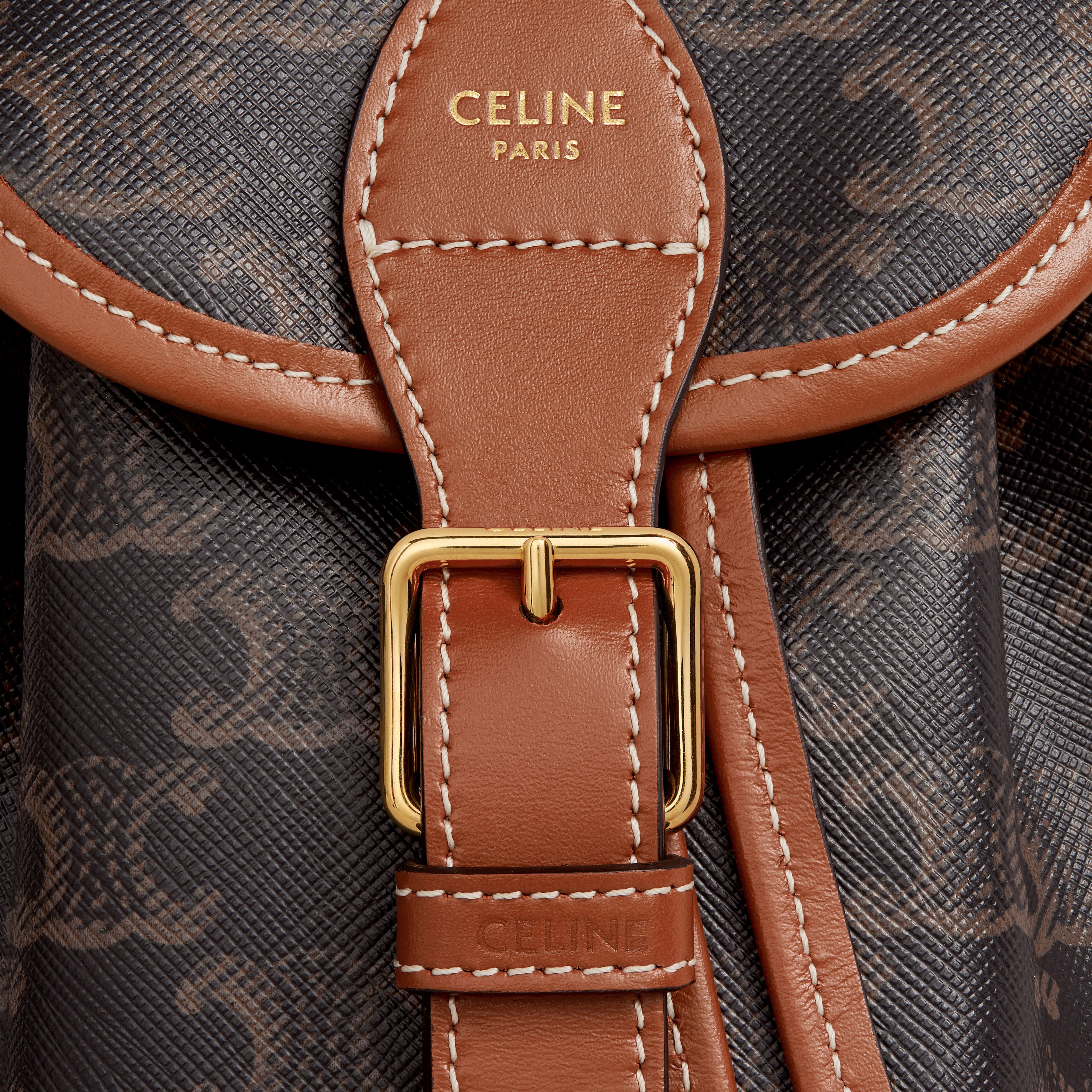 MINI BACKPACK FOLCO in Triomphe Canvas and calfskin - 4