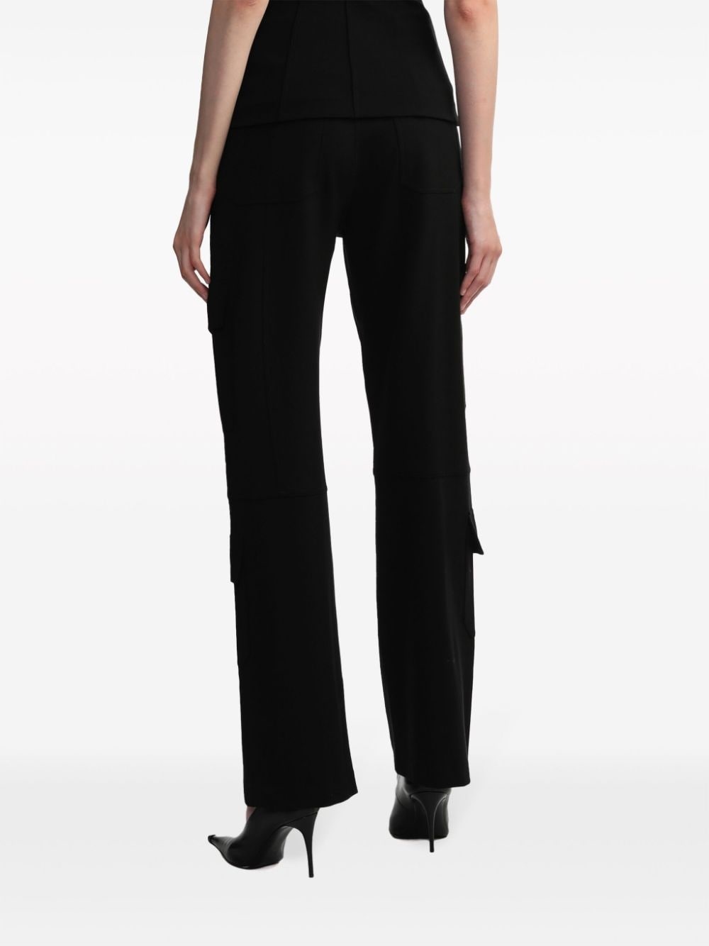 cargo-pocket concealed-fastening straight trousers - 4