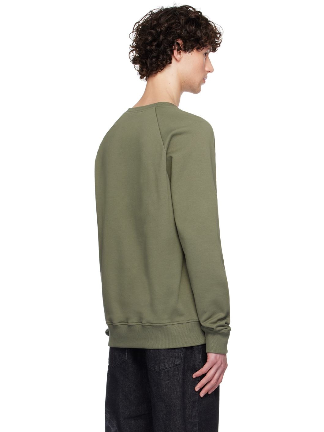 Khaki Flocked Logo Sweatshirt - 3